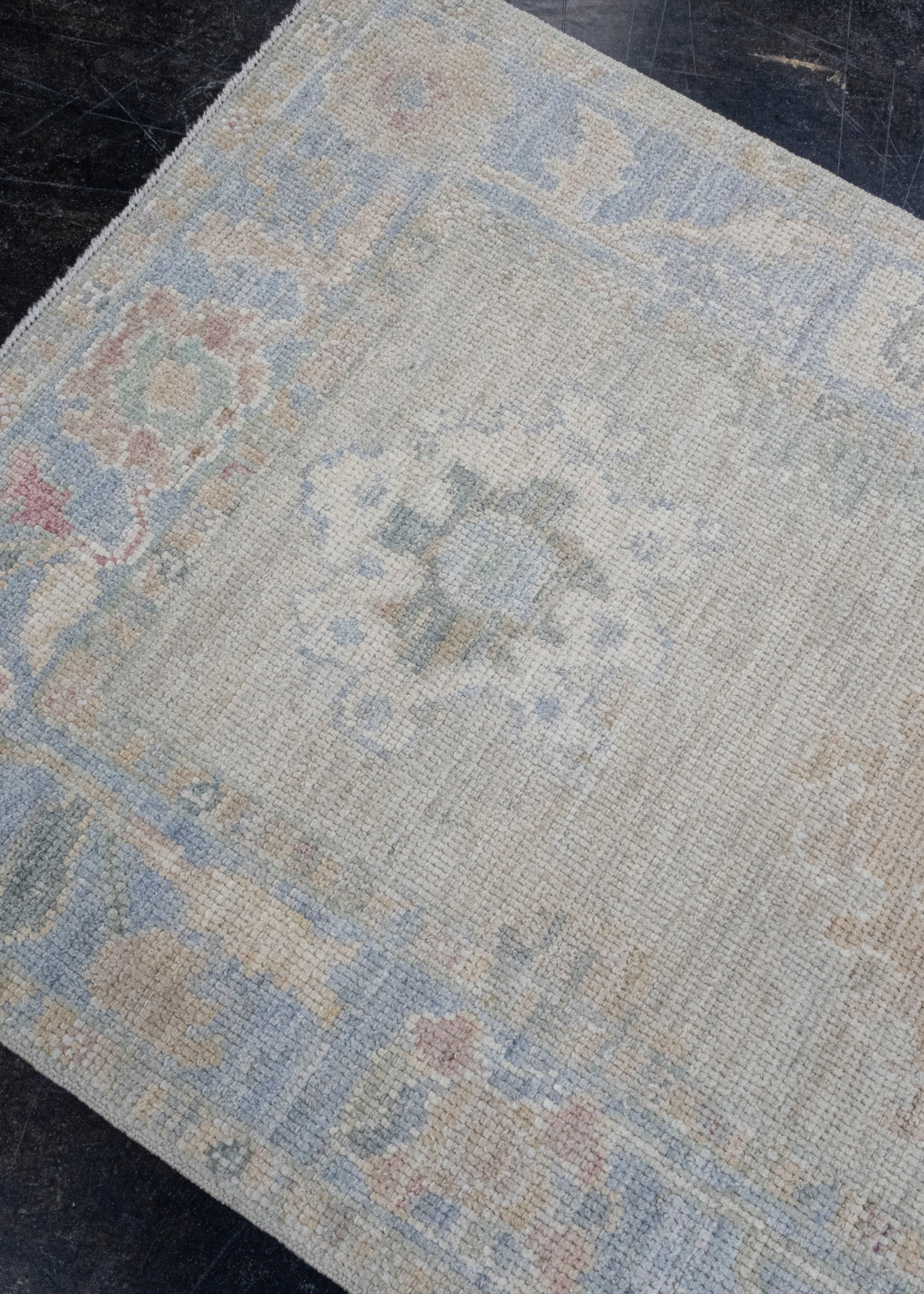 Wool Turkish Oushak Rug 2'8