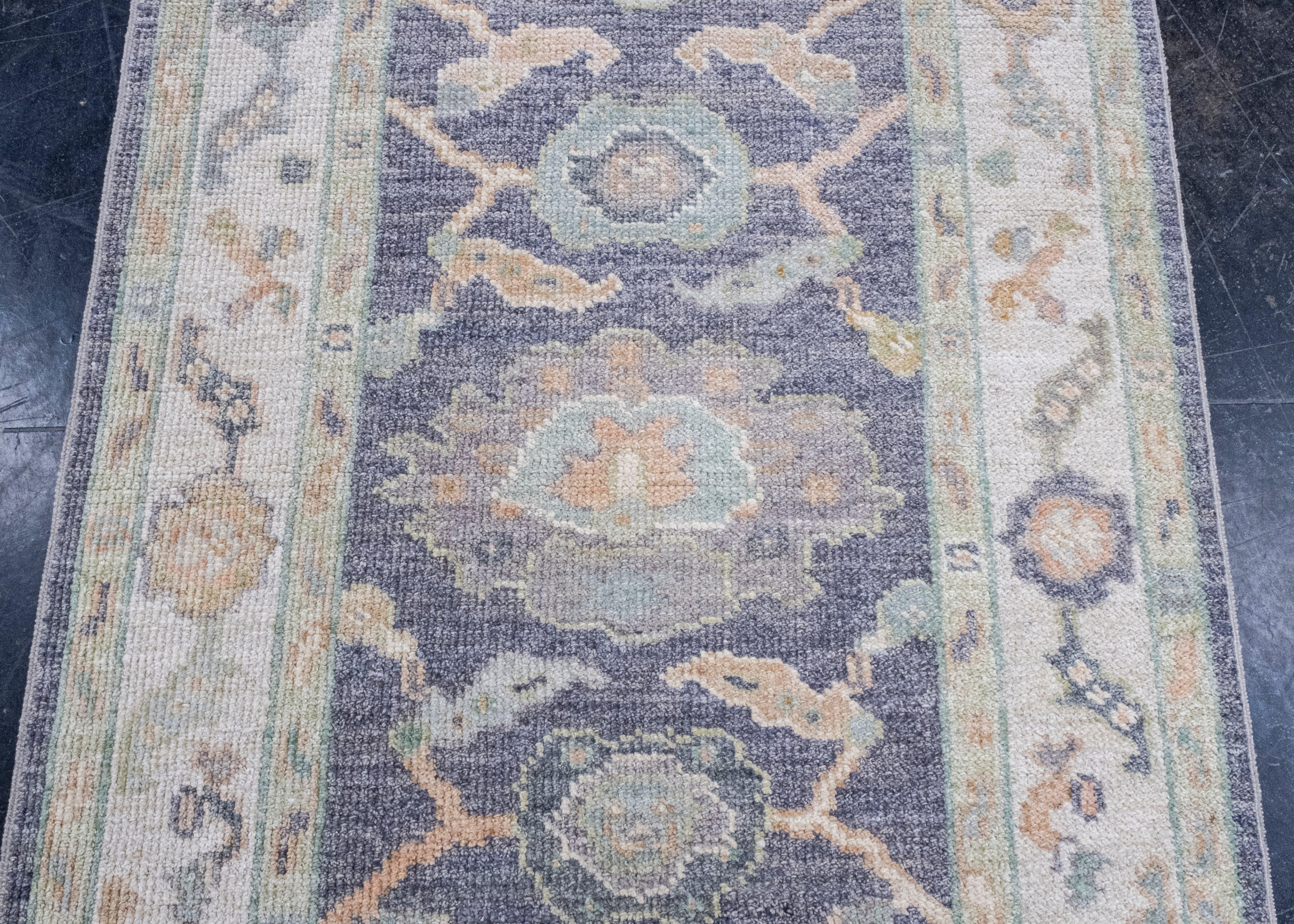 XXIe siècle et contemporain Tapis turc Oushak 2'9