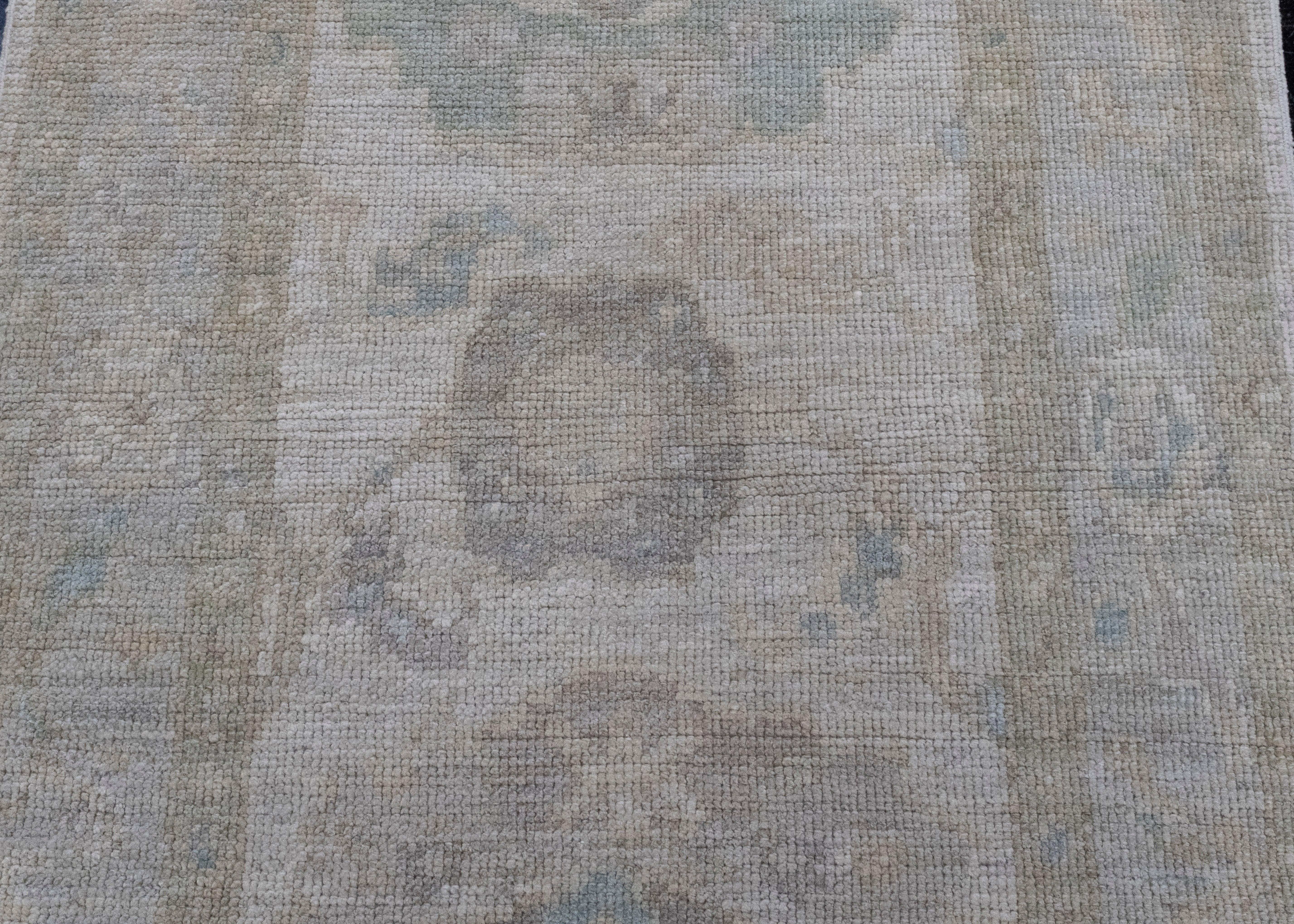 Noué à la main Tapis turc Oushak 3'1