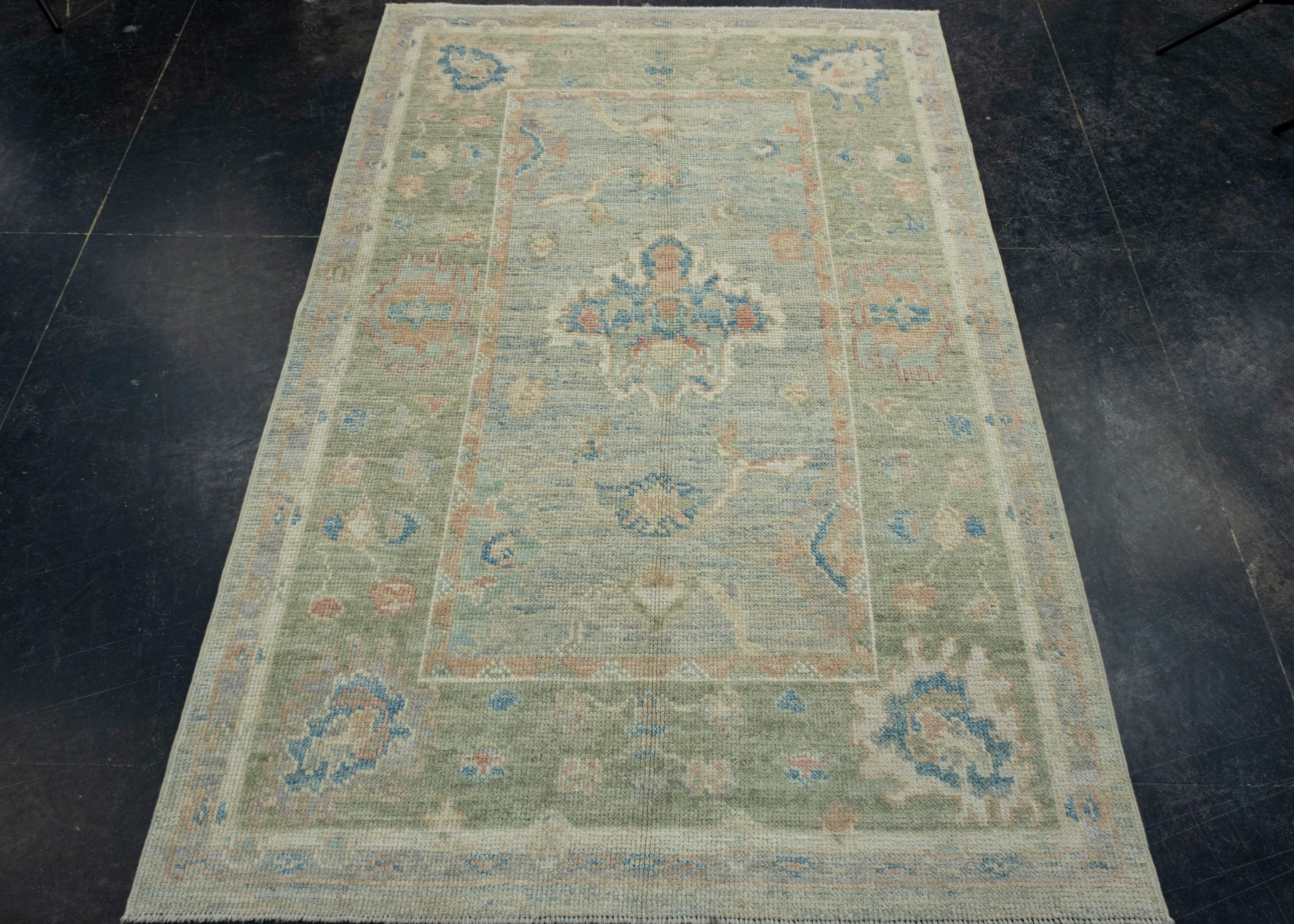 Turkish Oushak Rug 3'10