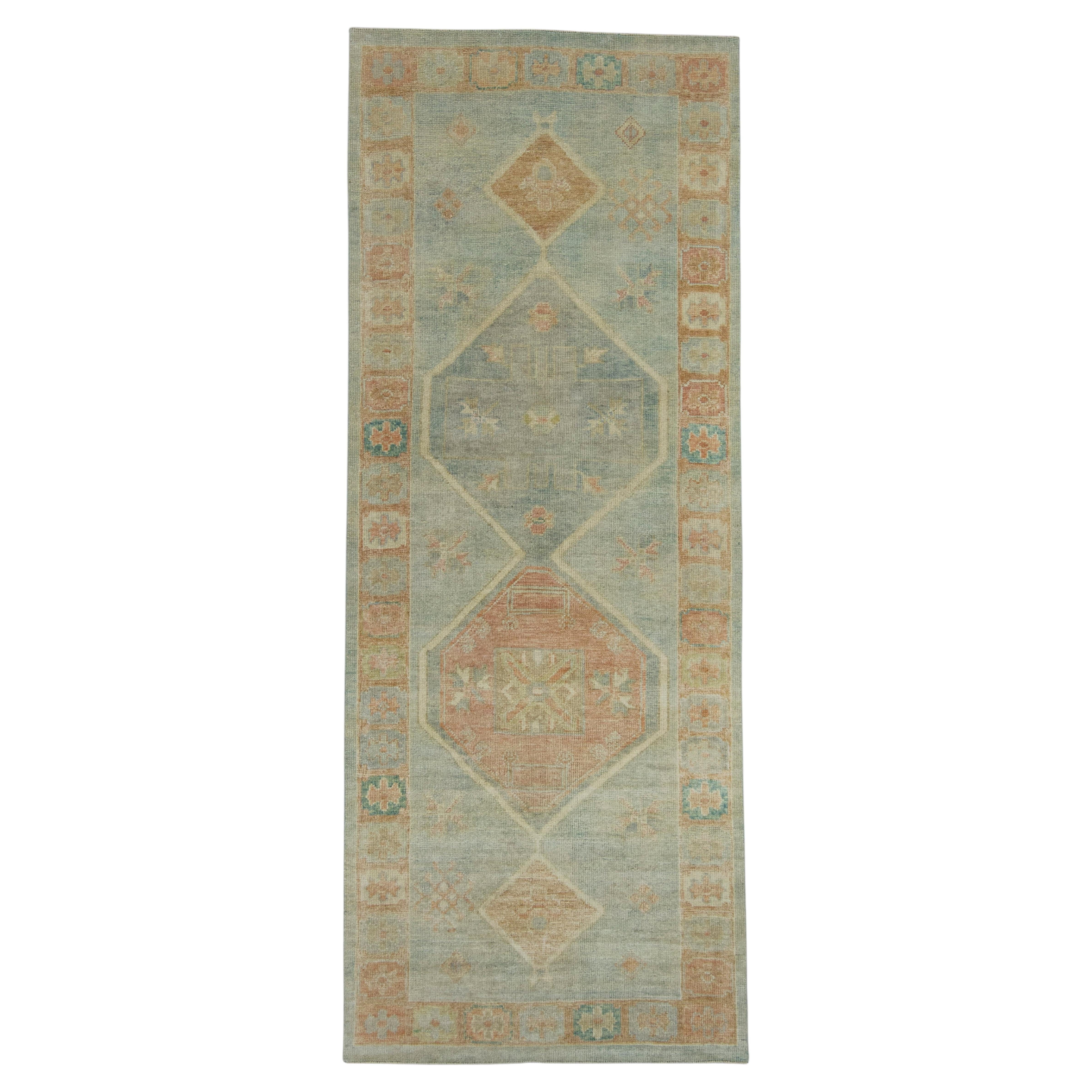 Turkish Oushak Rug 3'11" x 10' #18056