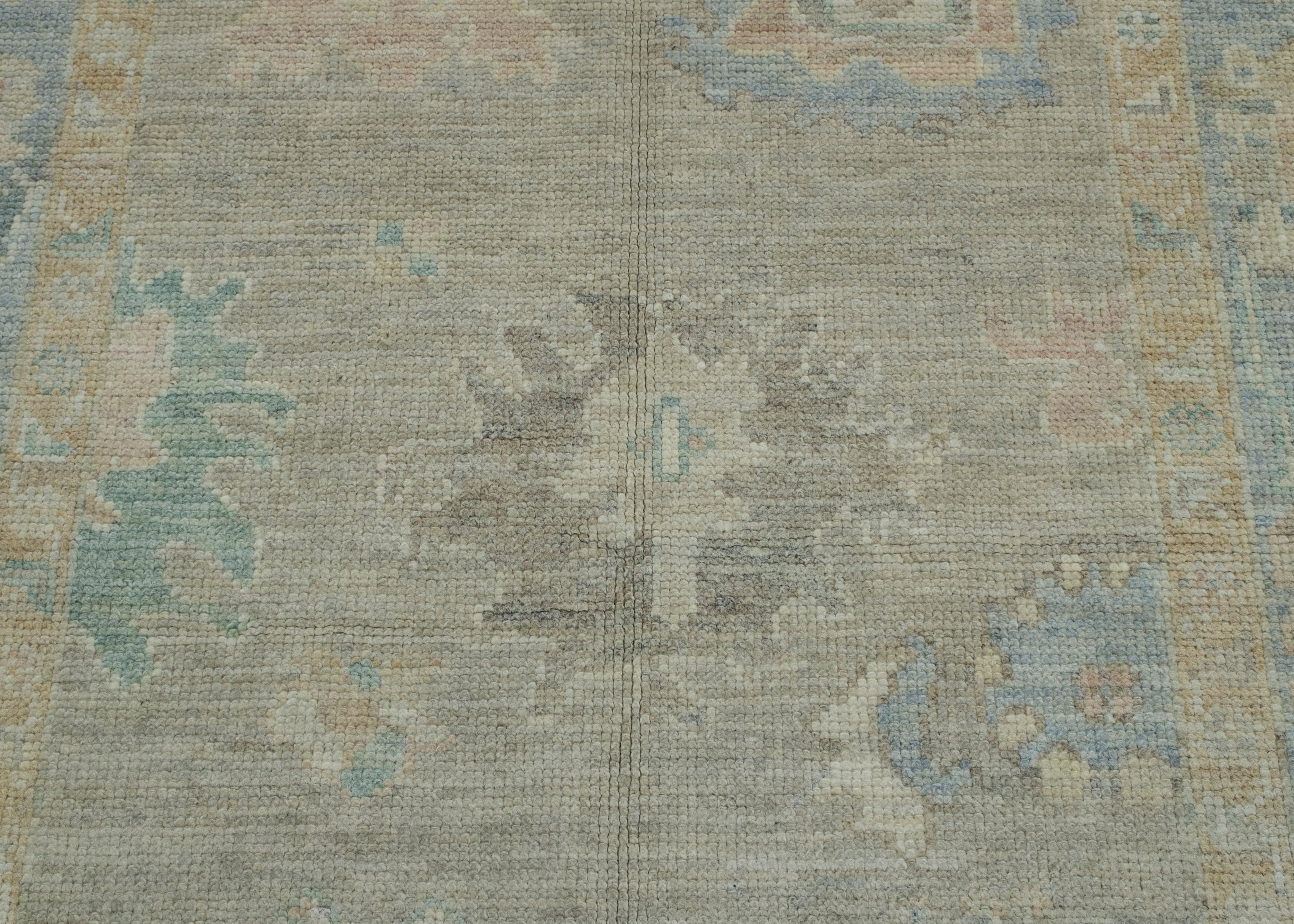 Wool Turkish Oushak Rug 3'11