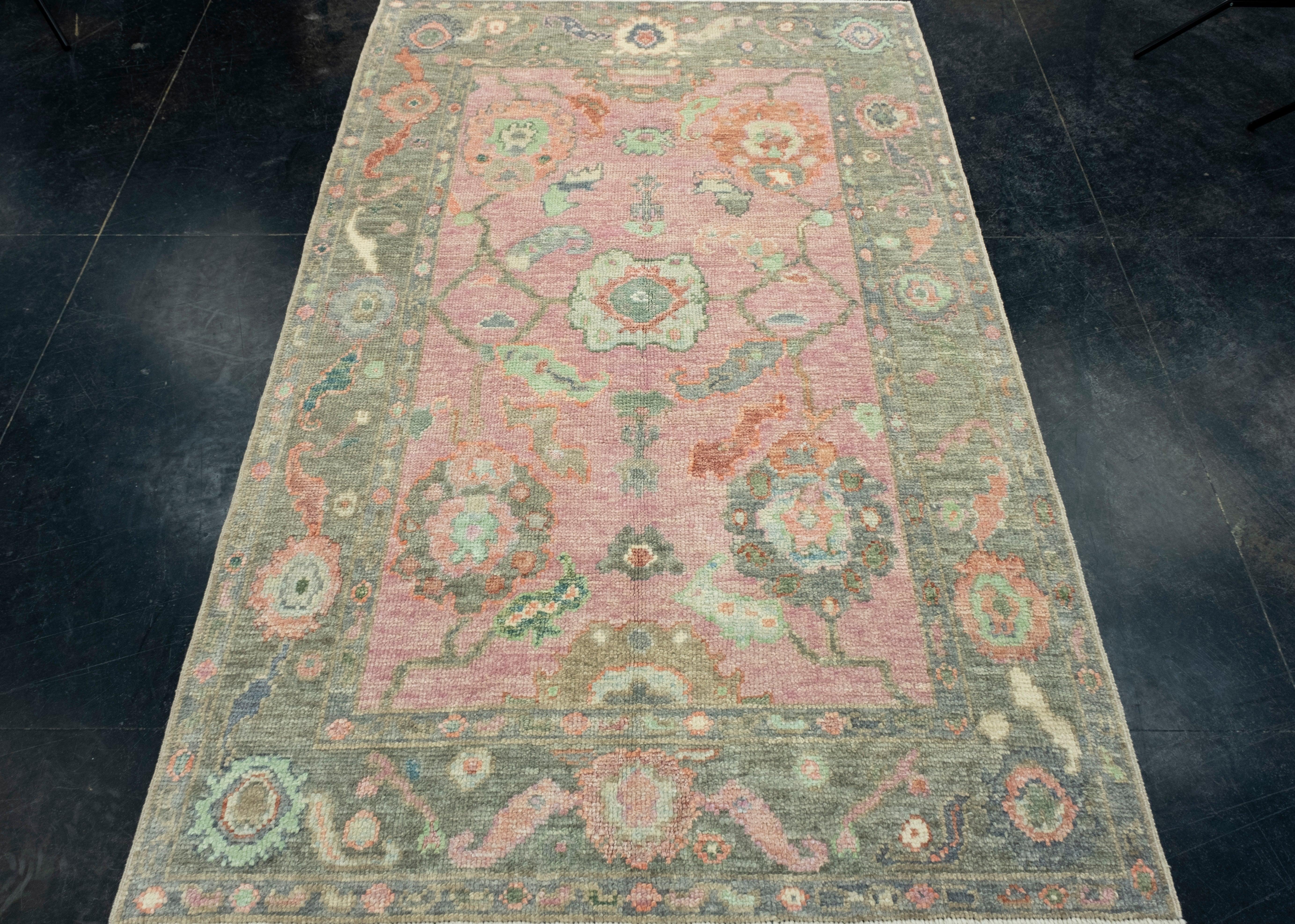 Turkish Oushak Rug 3'11