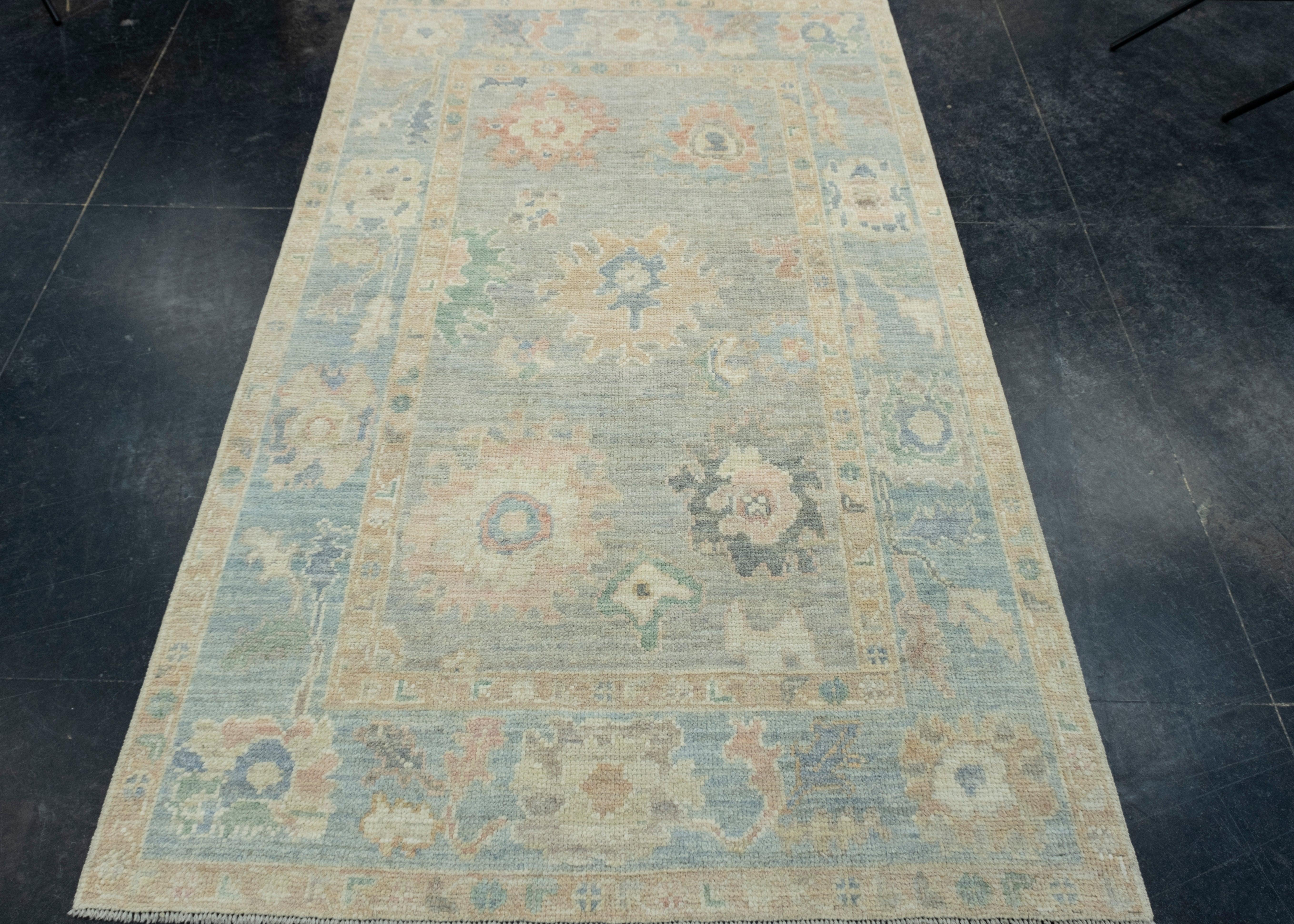 Turkish Oushak Rug 3'11