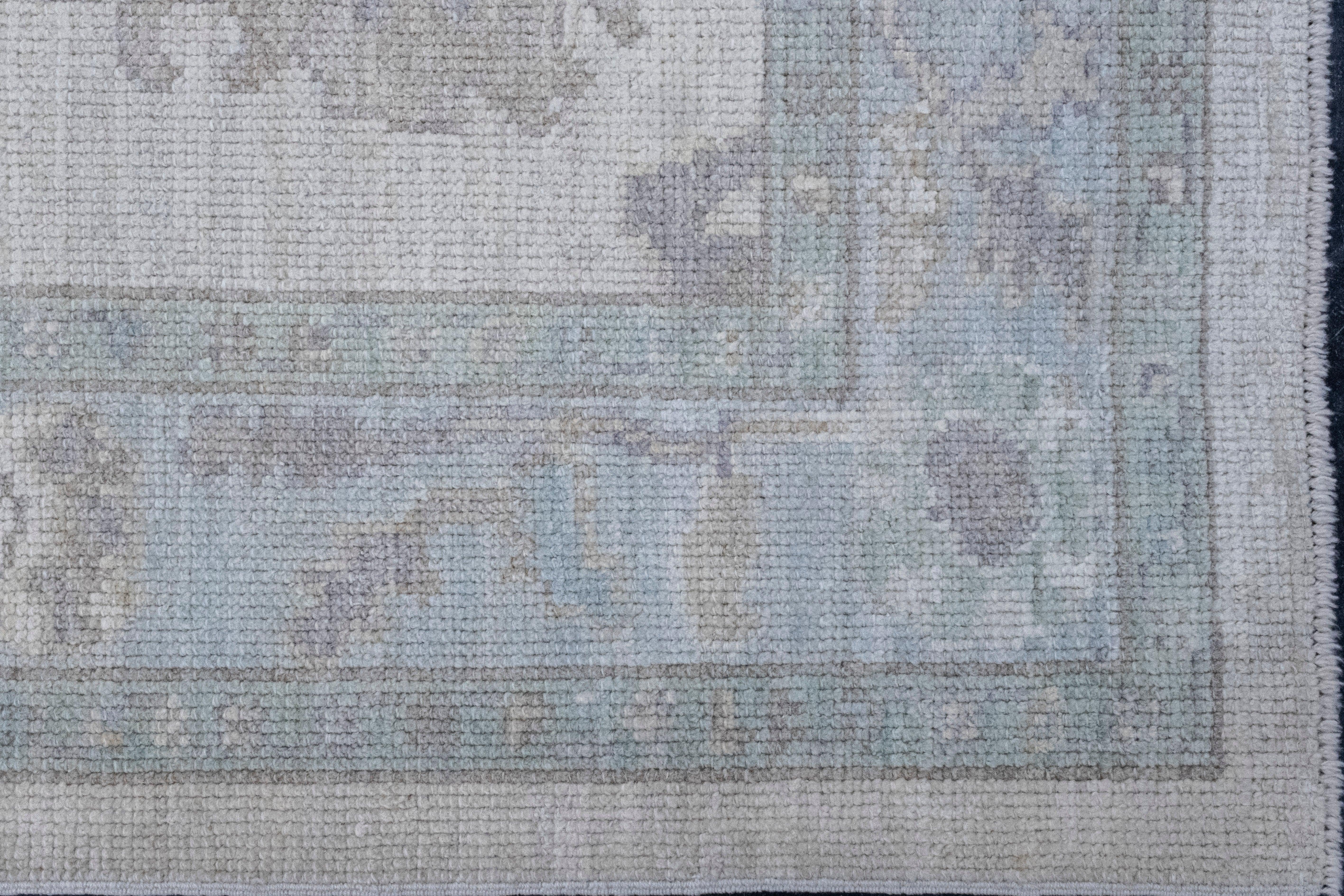 Hand-Knotted Turkish Oushak Rug 3'4