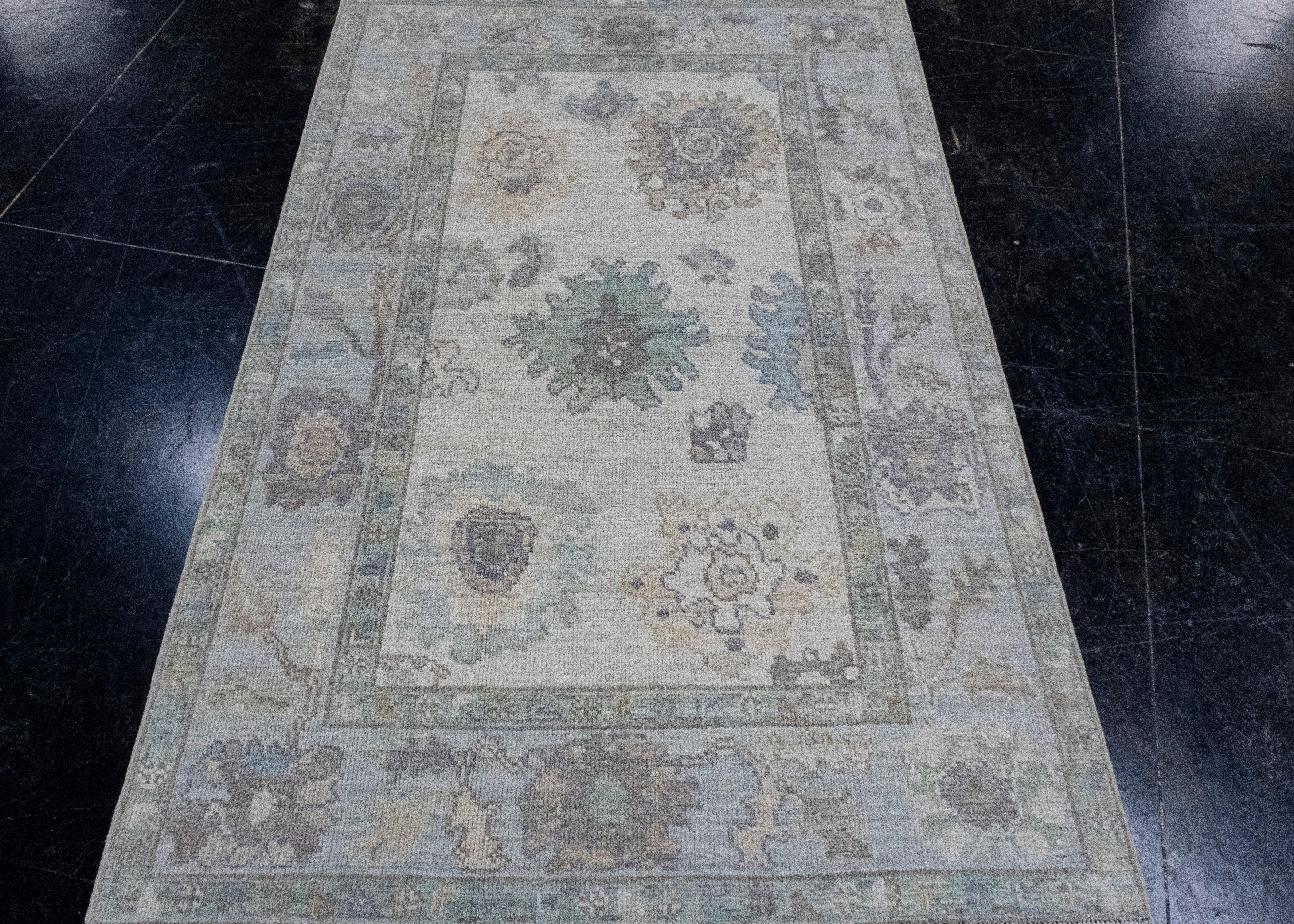Turkish Oushak Rug 3'9