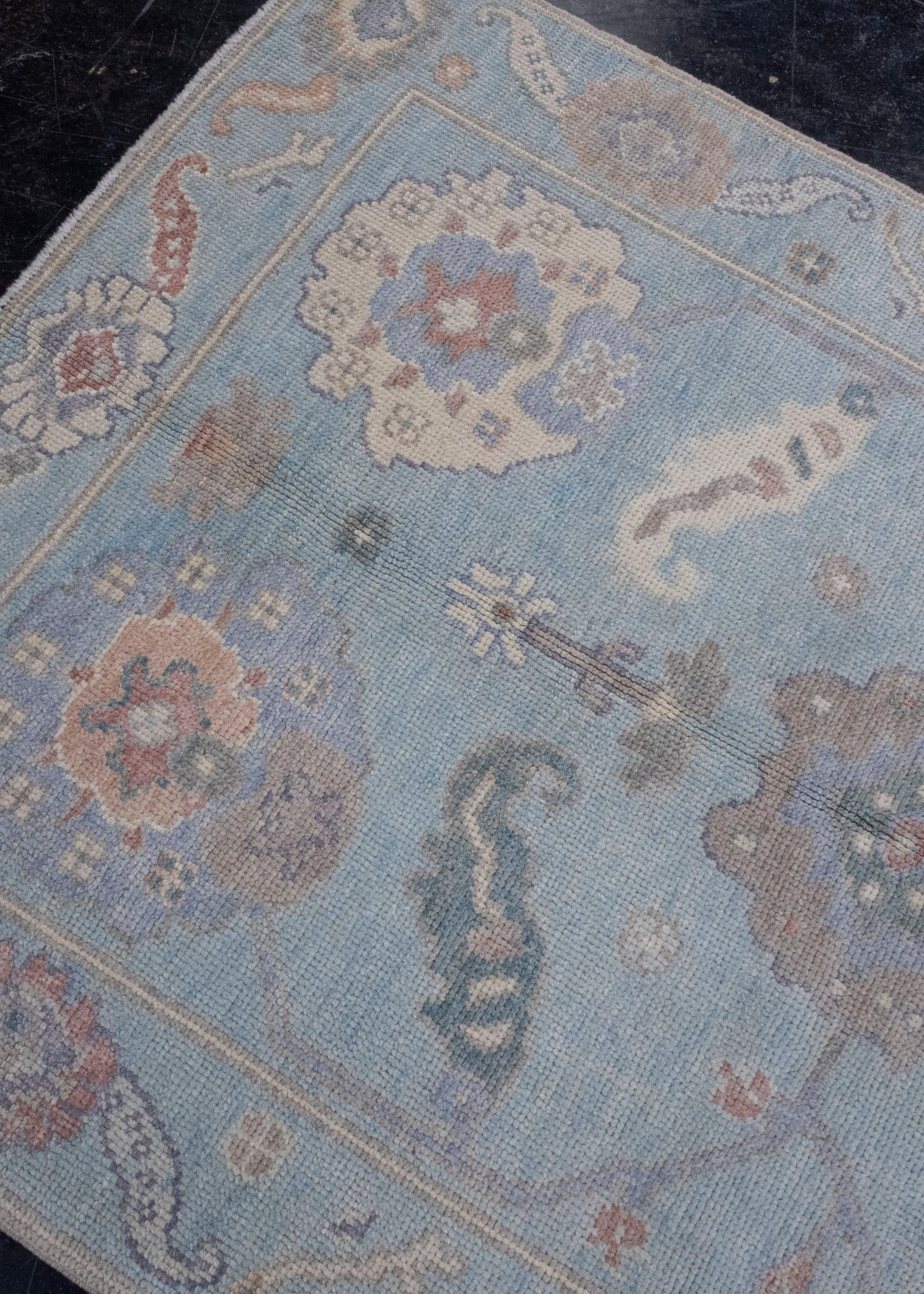 Wool Turkish Oushak Rug 3'9
