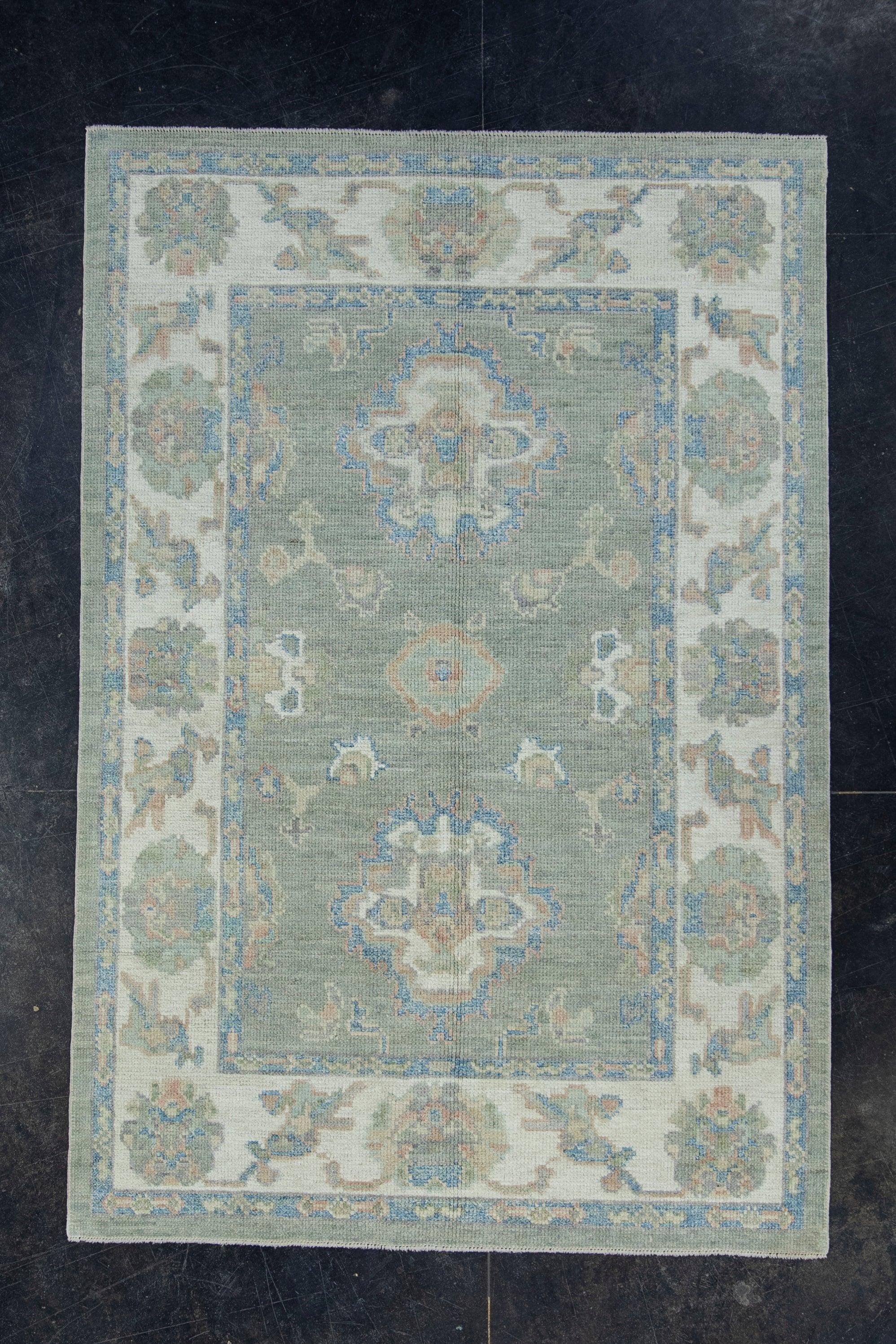 Turkish Oushak Rug 4' x 5'11