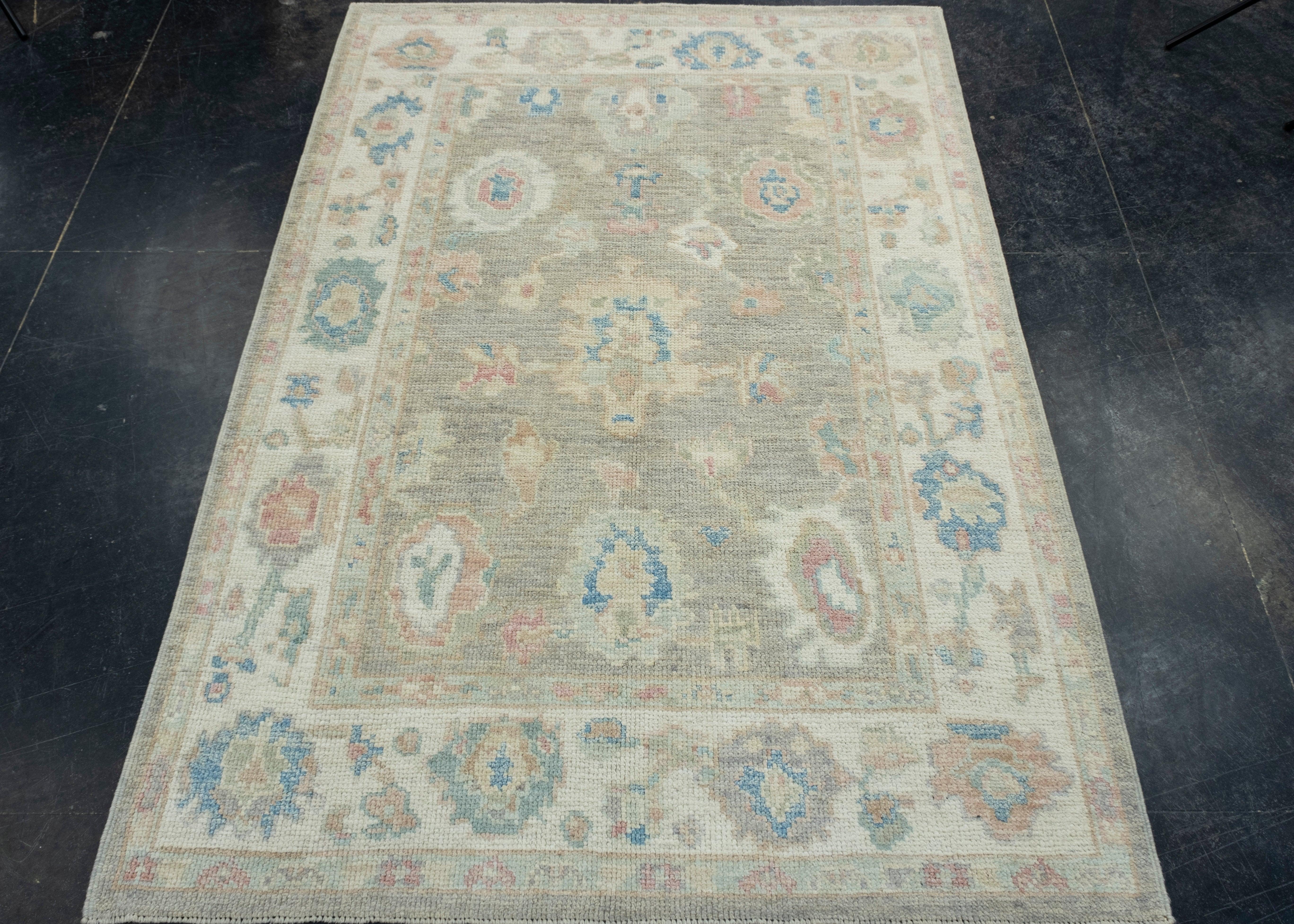 Turkish Oushak Rug 4' x 5'8