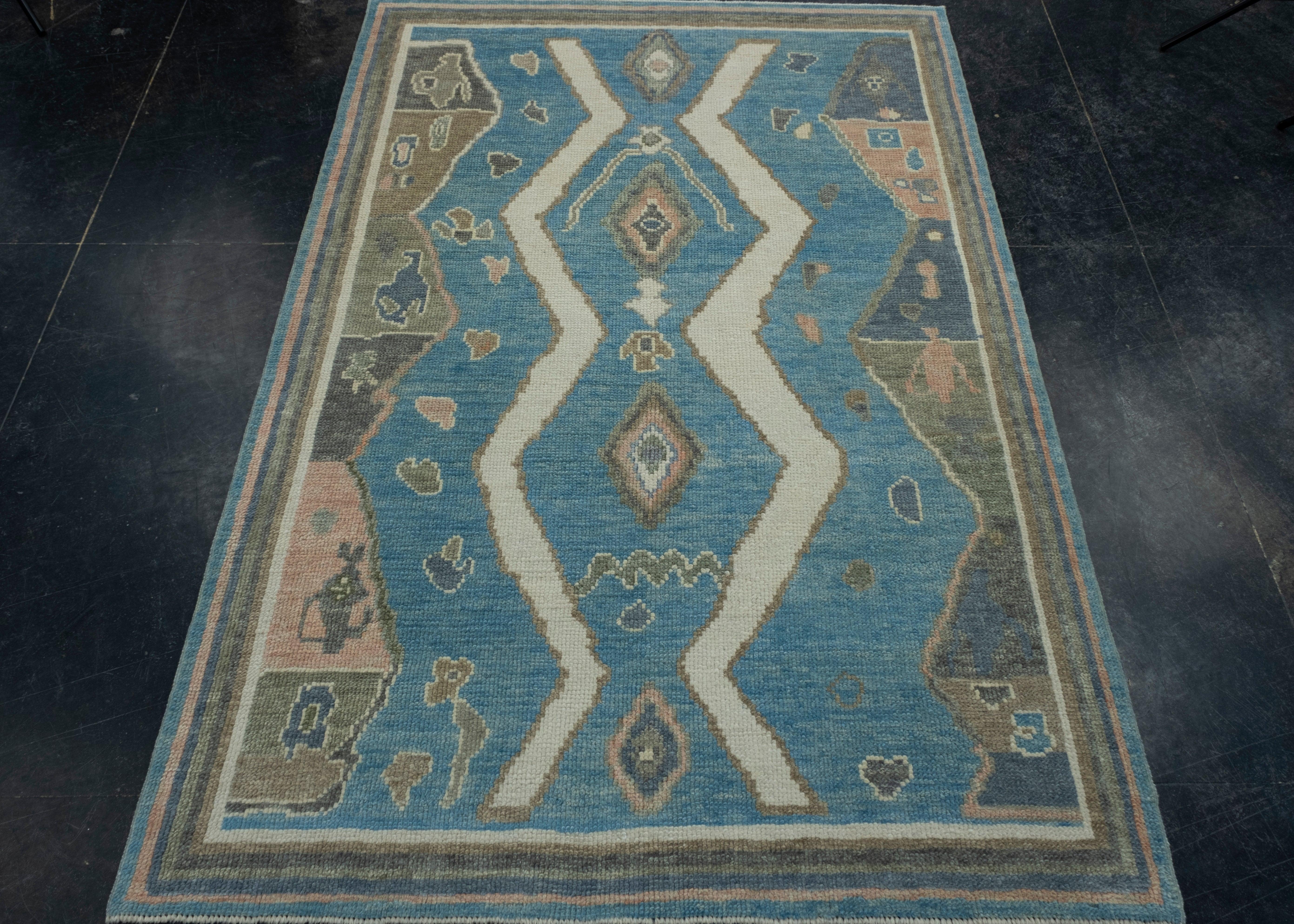 Turkish Oushak Rug 4' x 5'9