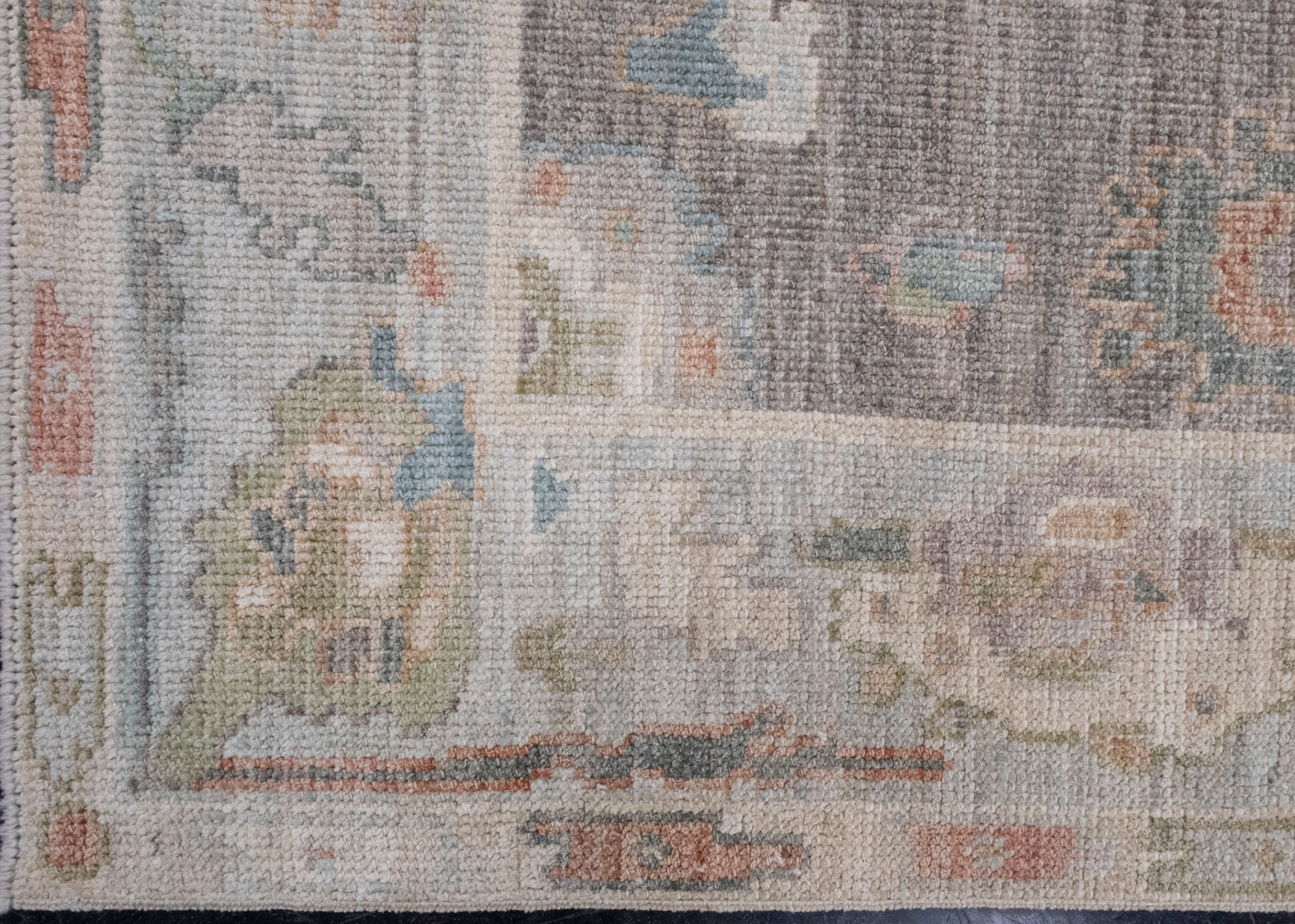 Hand-Knotted Turkish Oushak Rug 4' x 6' #16006 For Sale
