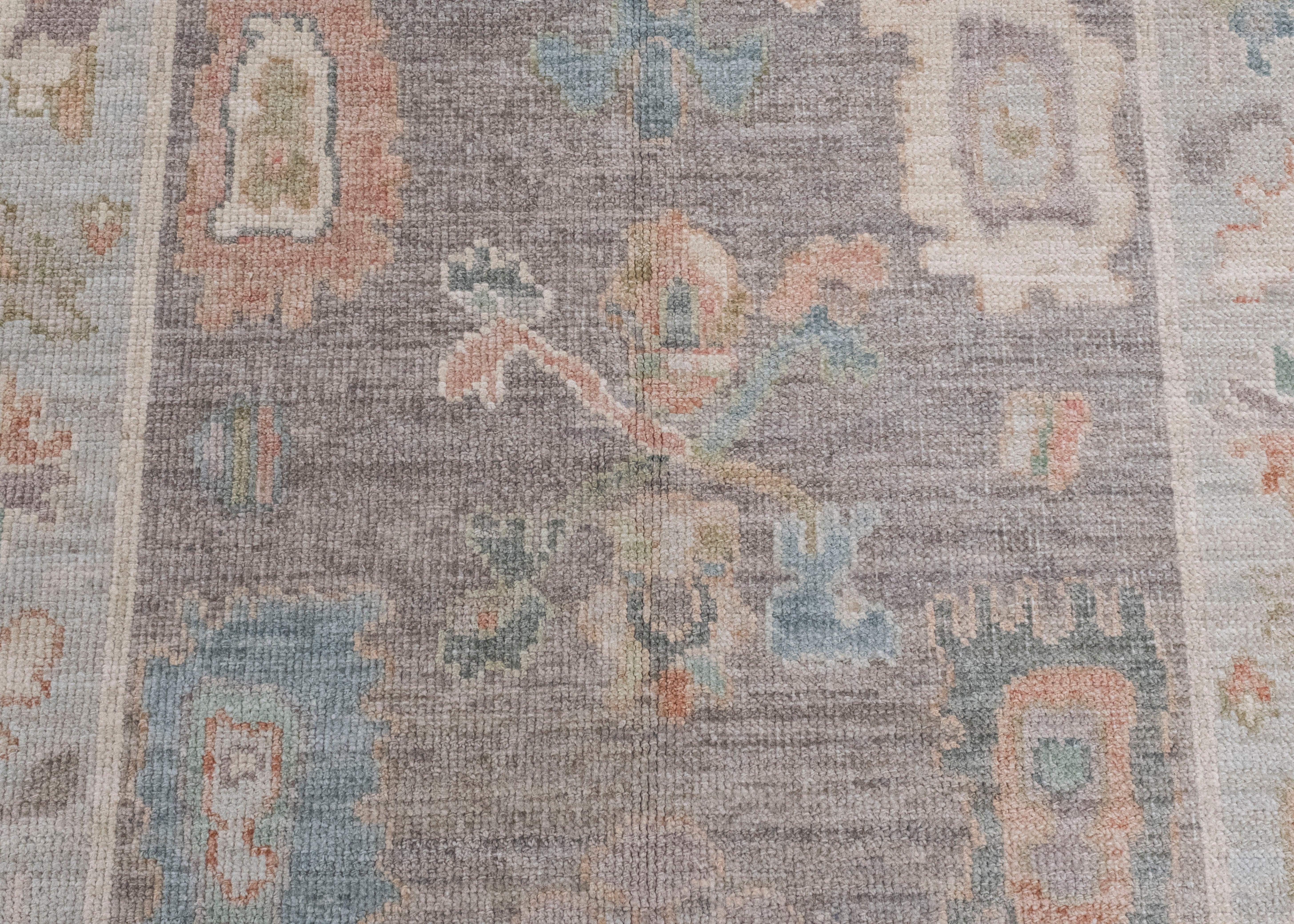 Contemporary Turkish Oushak Rug 4' x 6' #16006 For Sale