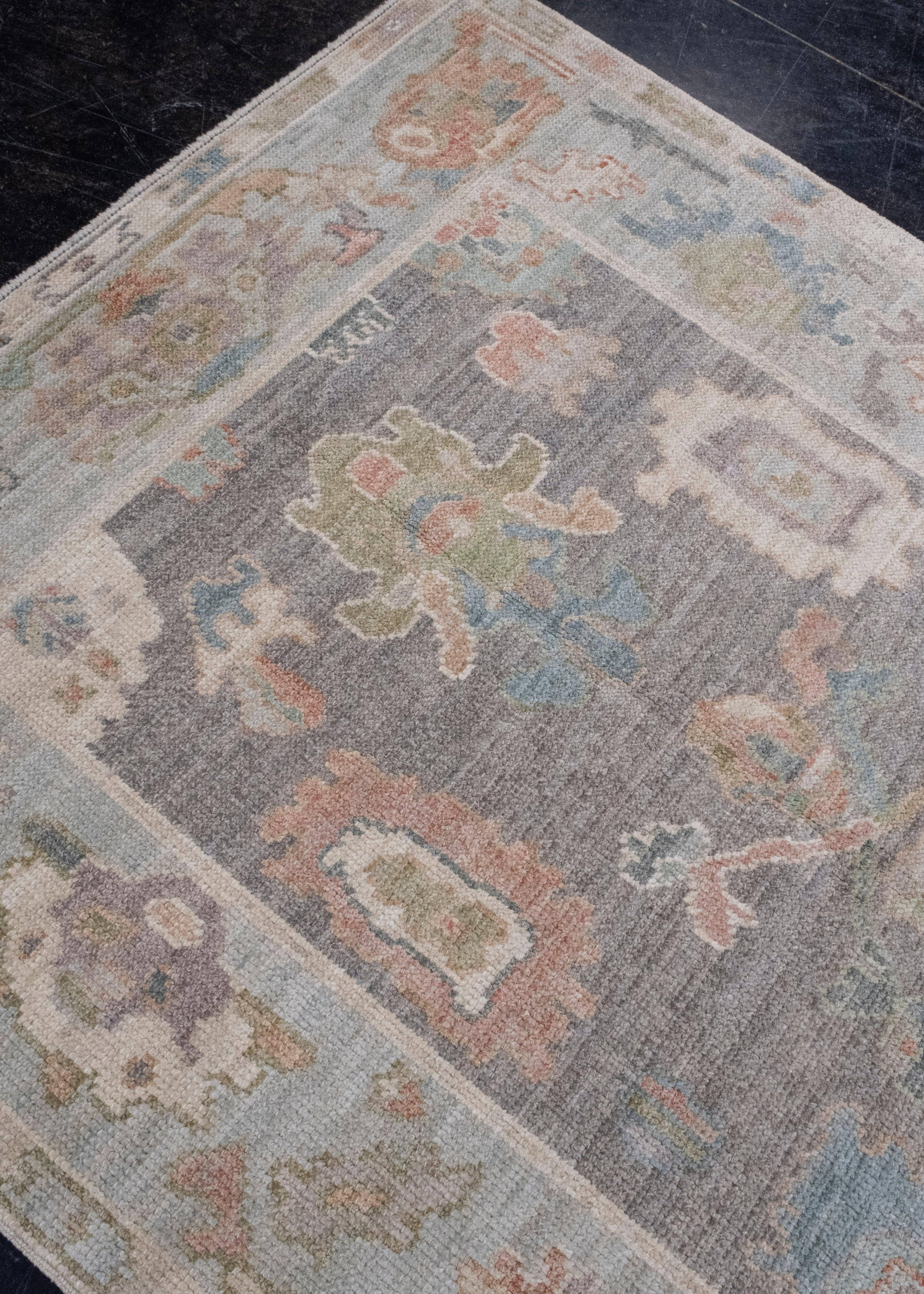 Wool Turkish Oushak Rug 4' x 6' #16006 For Sale
