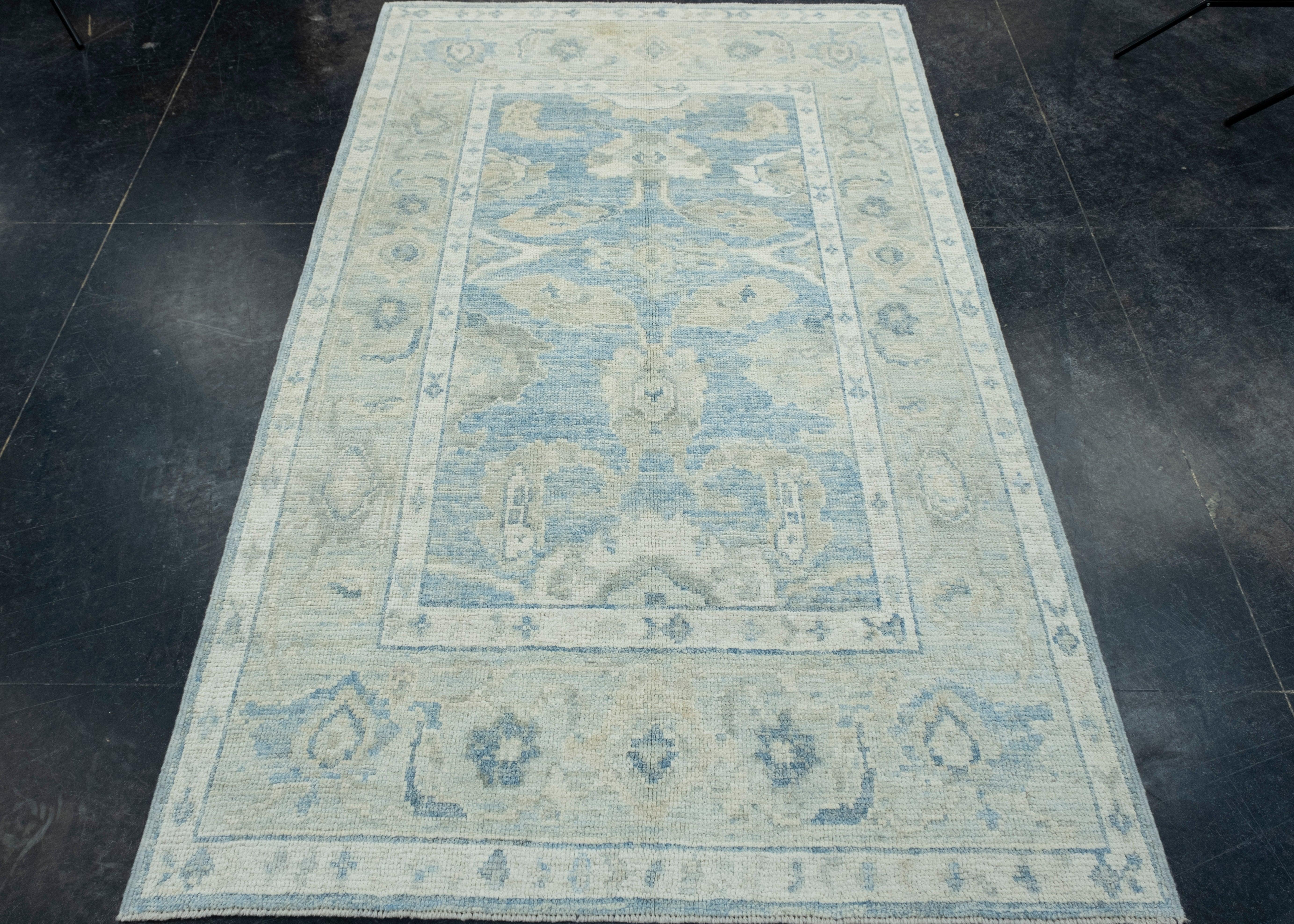Turkish Oushak Rug 4' x 6'5