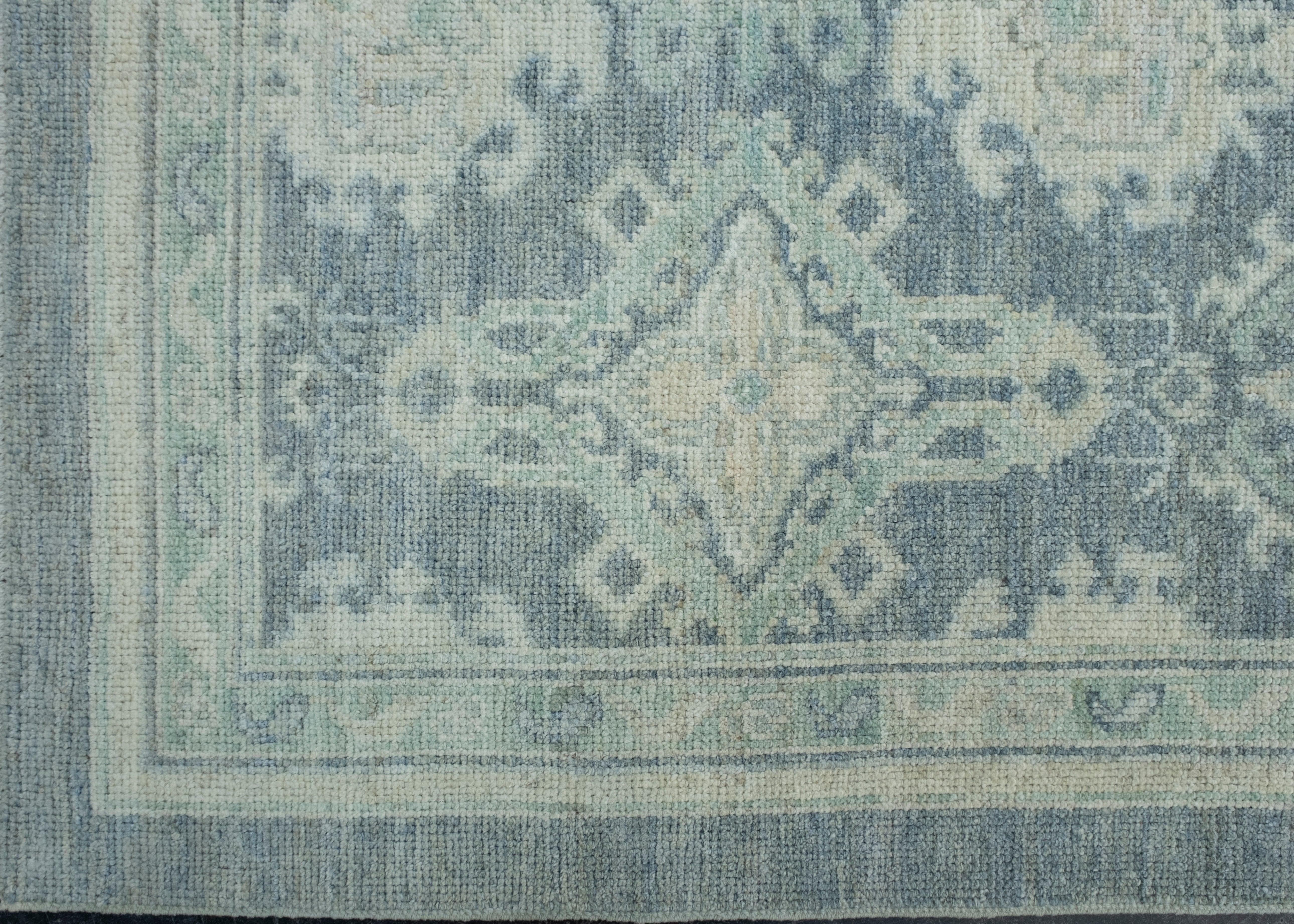 Hand-Knotted Turkish Oushak Rug 4'1