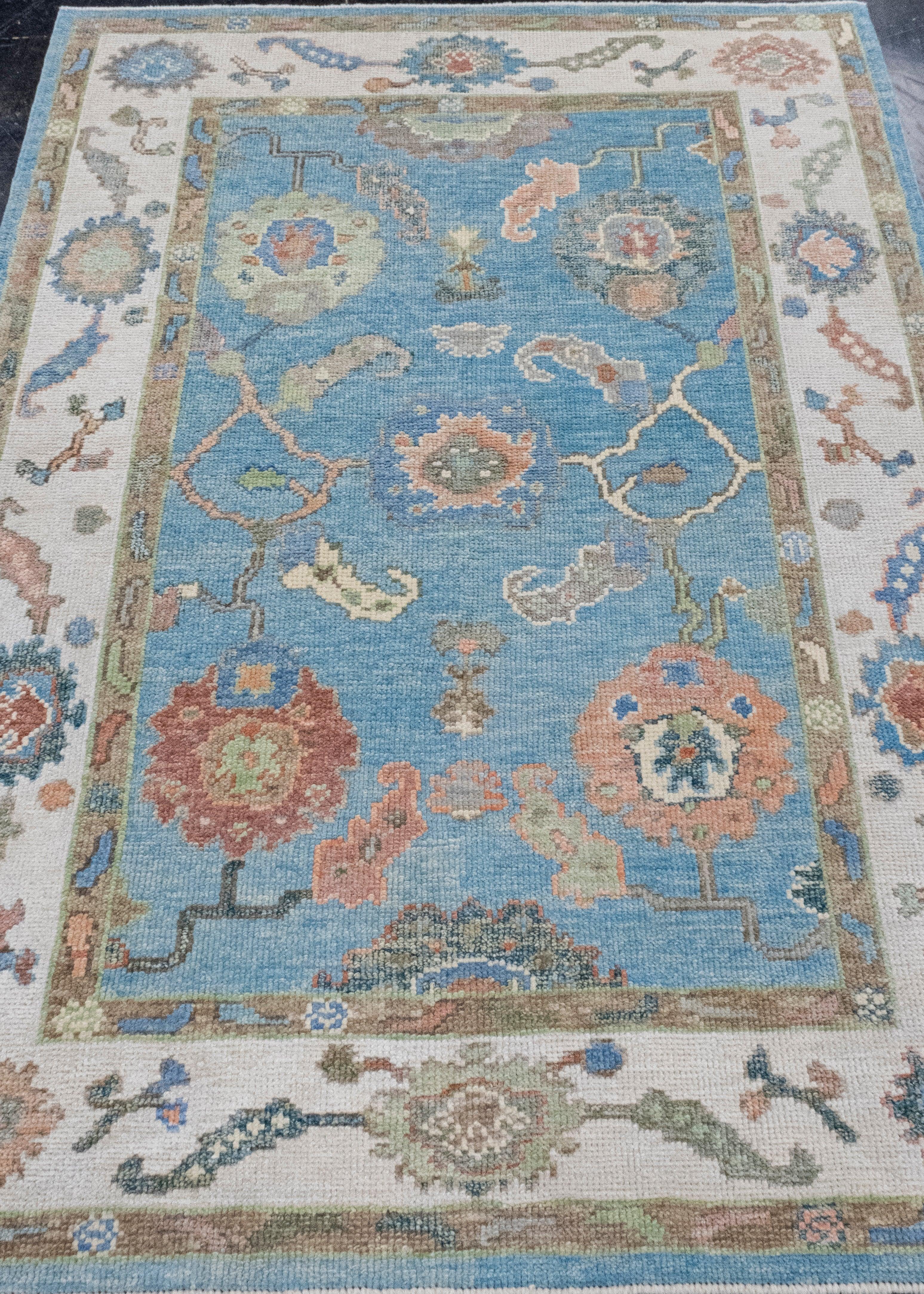 Turkish Oushak Rug 4'1