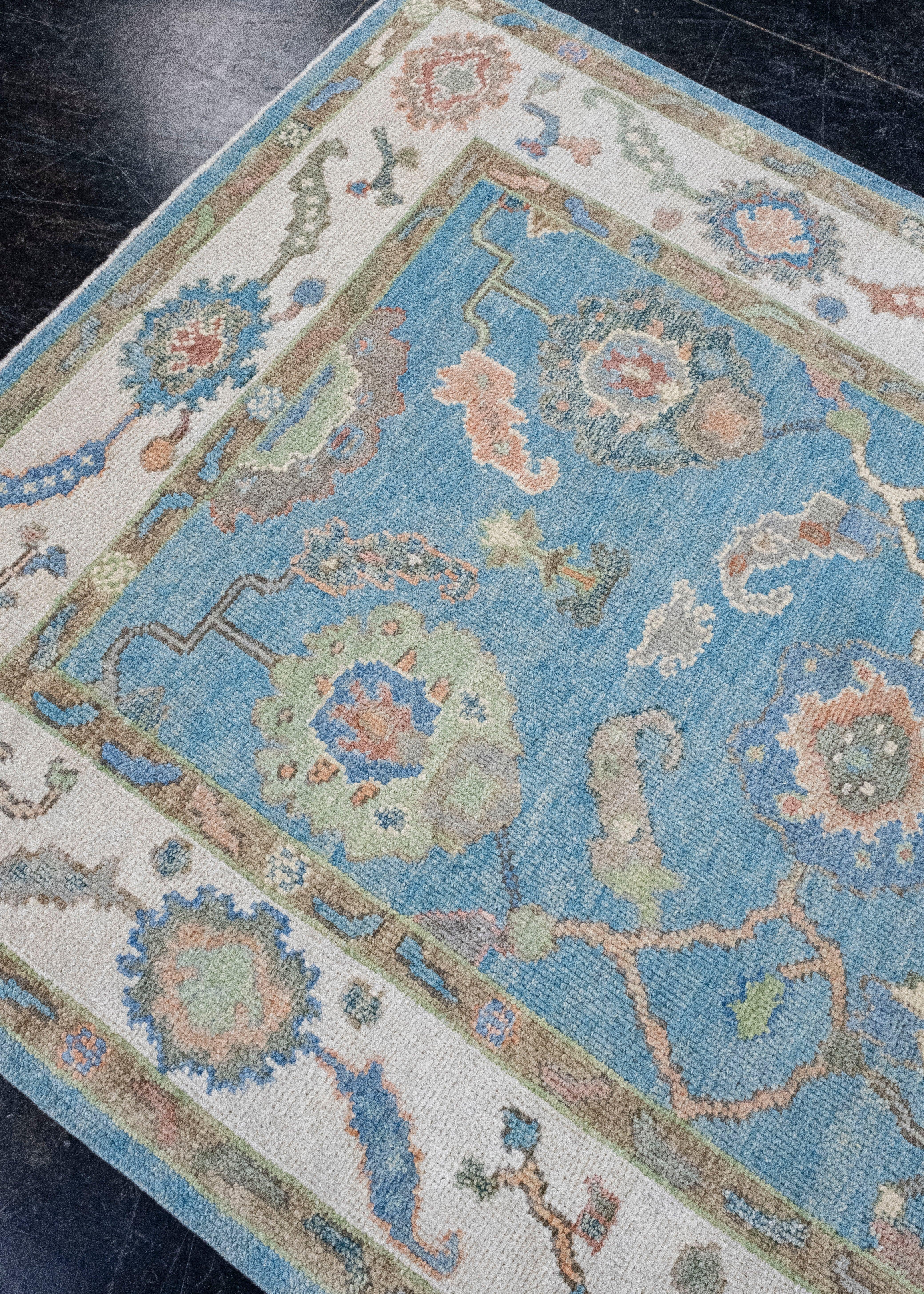 Wool Turkish Oushak Rug 4'1