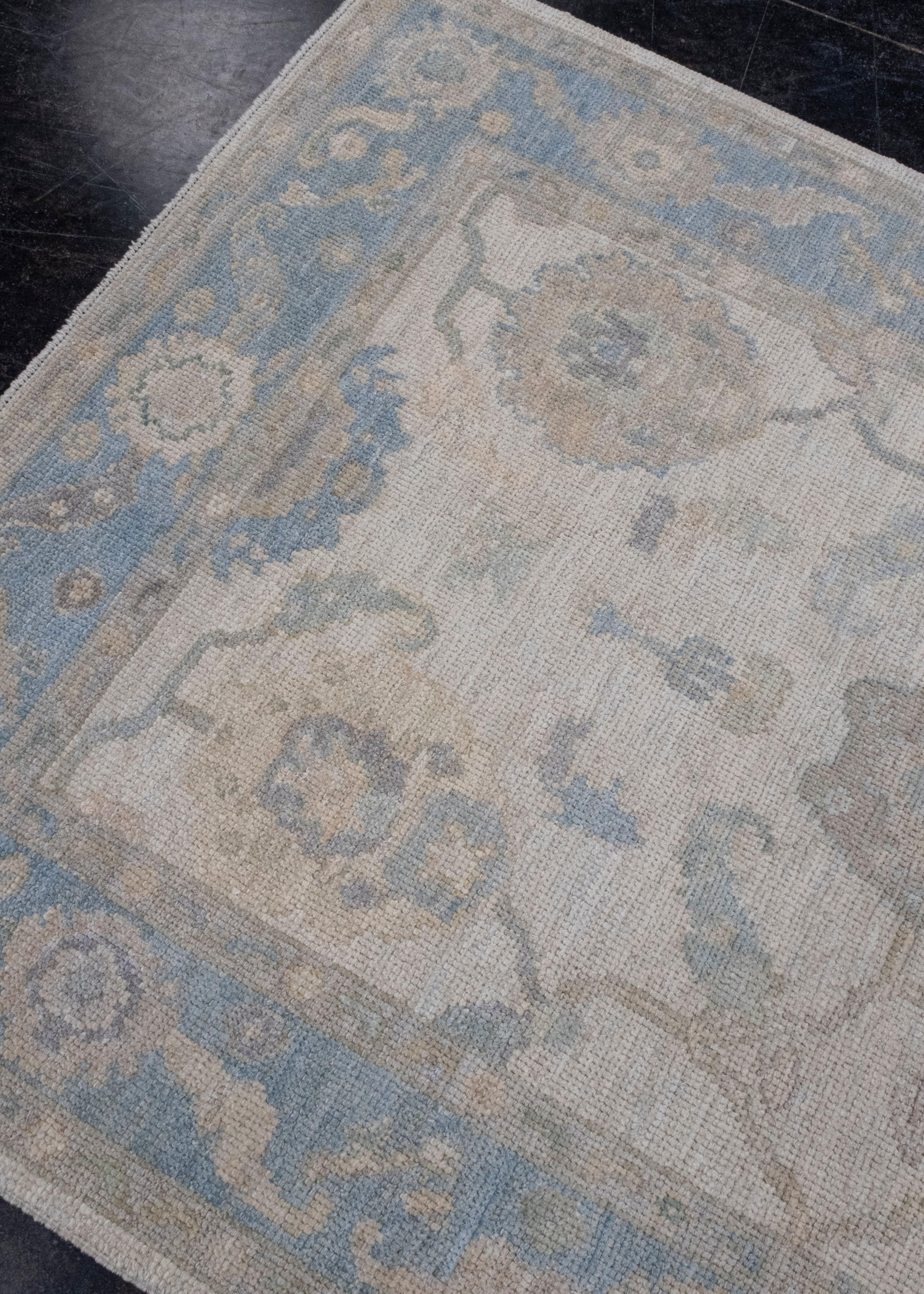 XXIe siècle et contemporain Tapis turc Oushak 4'1