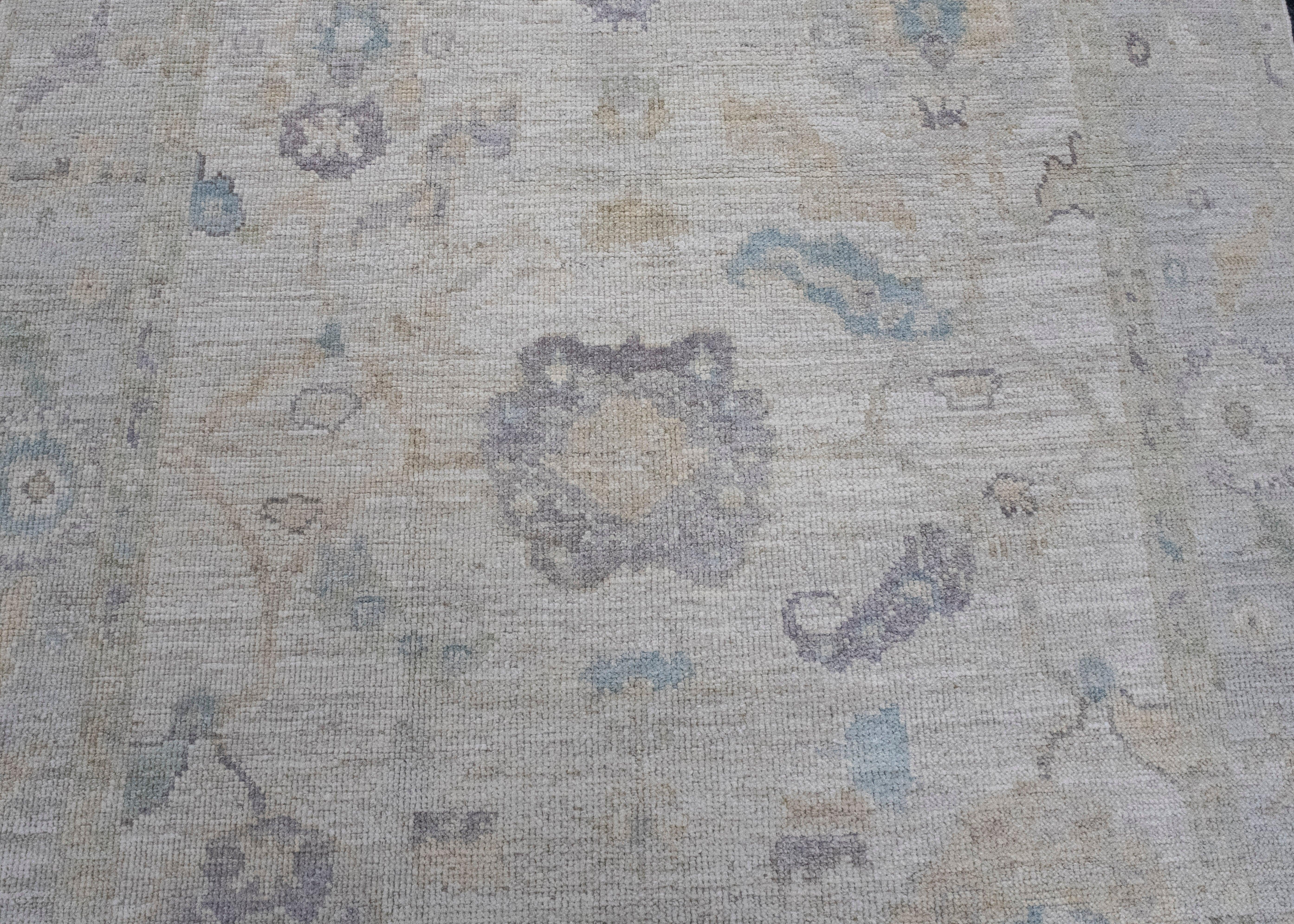 Wool Turkish Oushak Rug 4'10