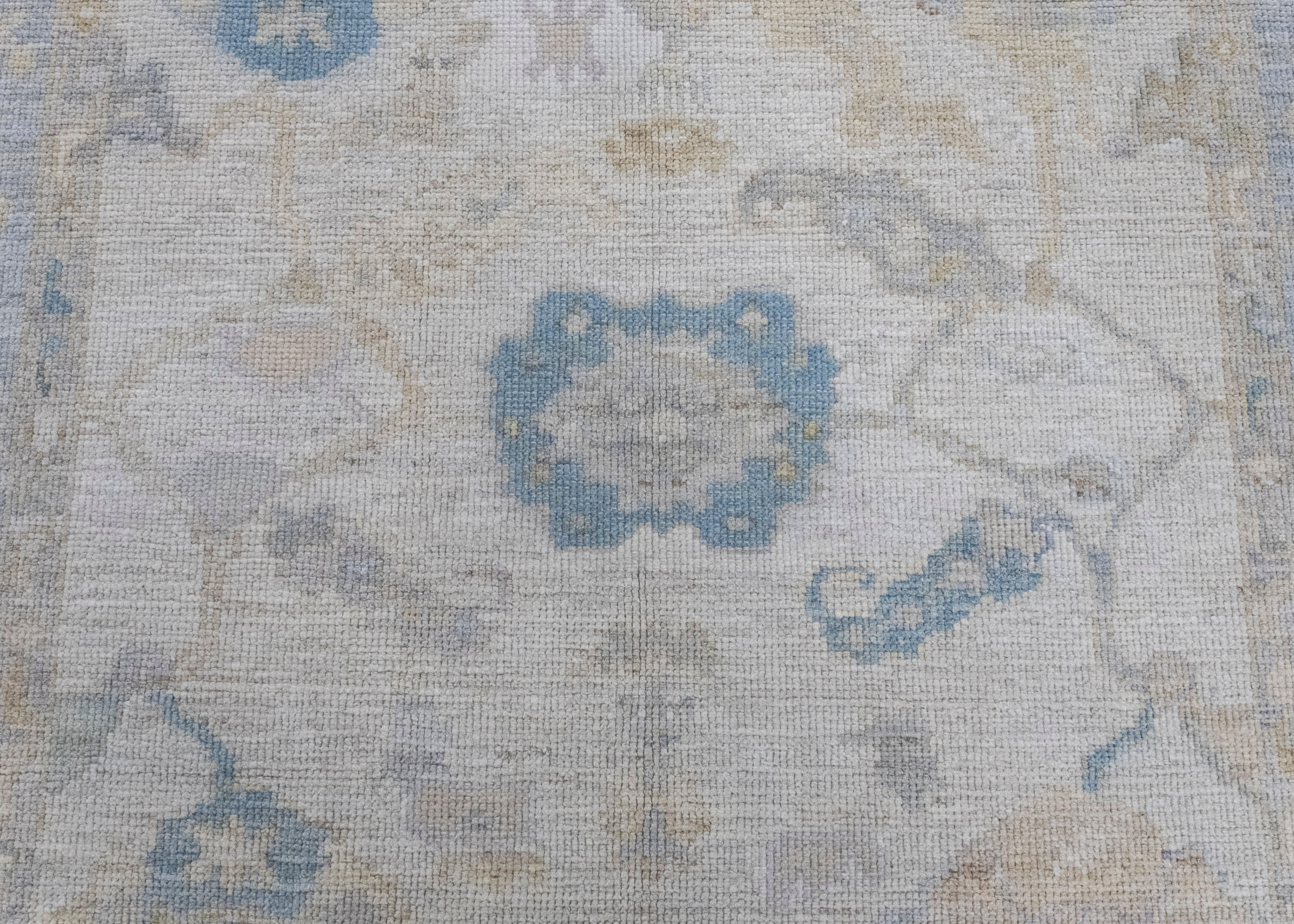 Contemporary Turkish Oushak Rug 4'11