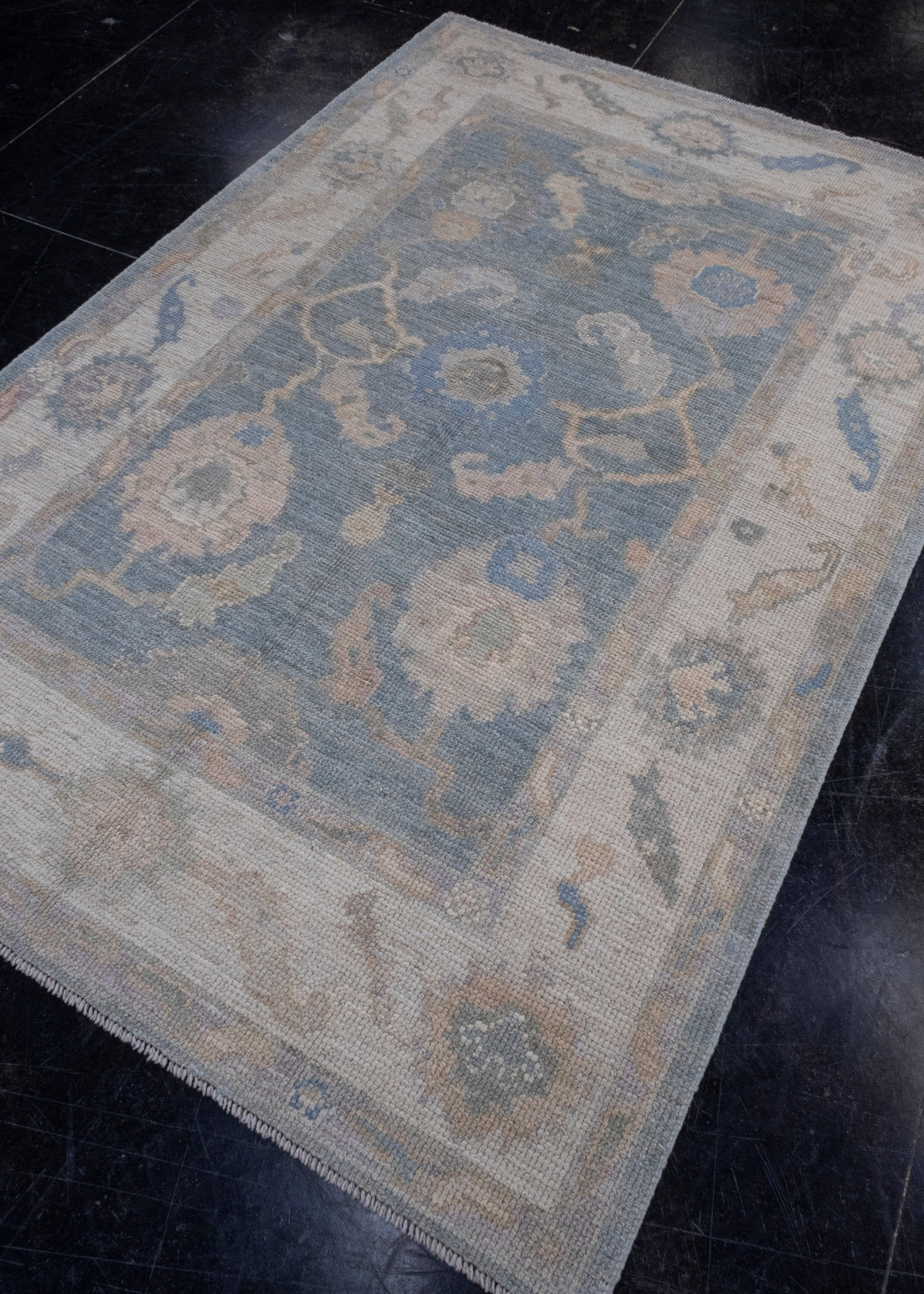 Turkish Oushak Rug 4'2