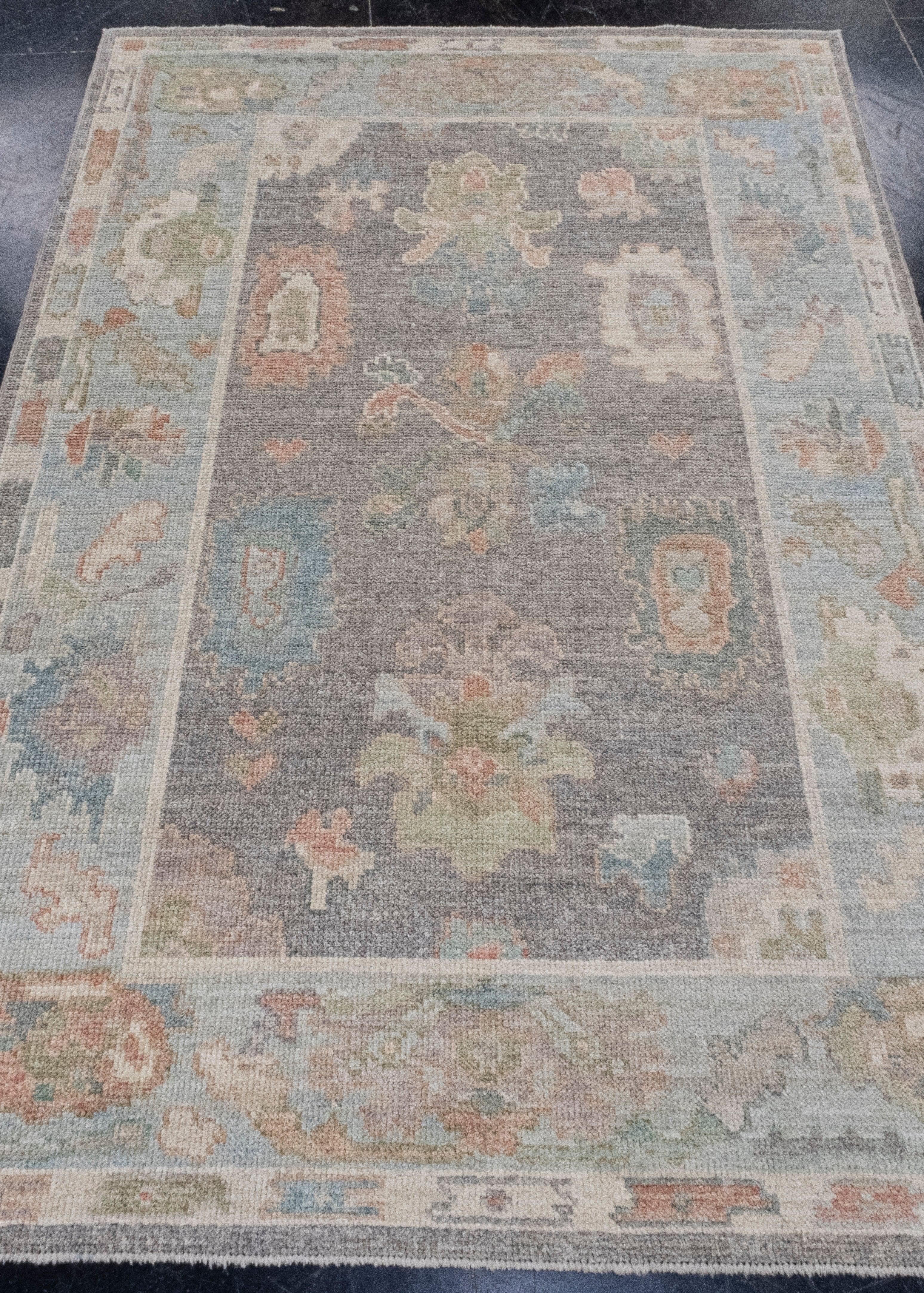 Turkish Oushak Rug 4'2