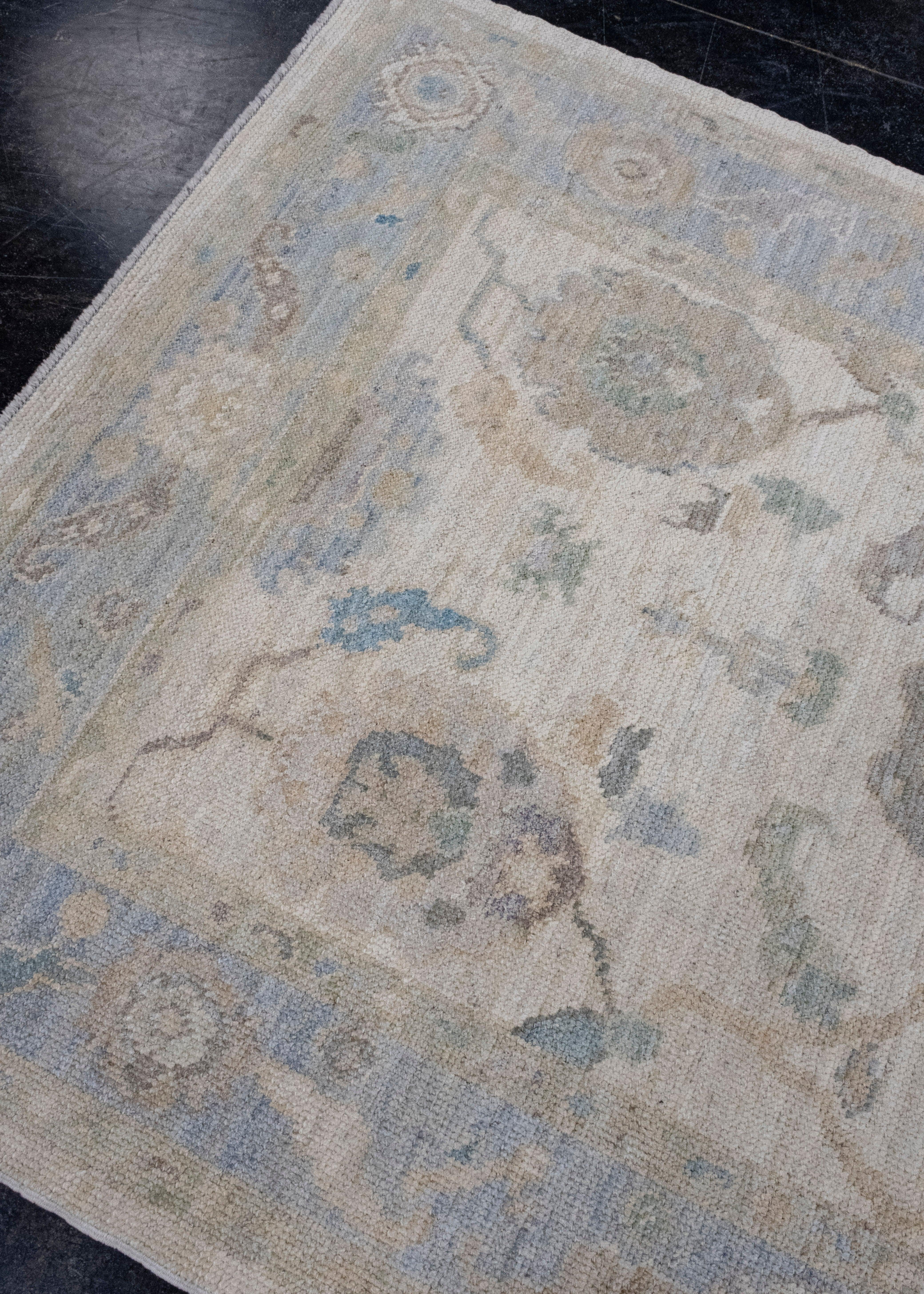 Wool Turkish Oushak Rug 4'2