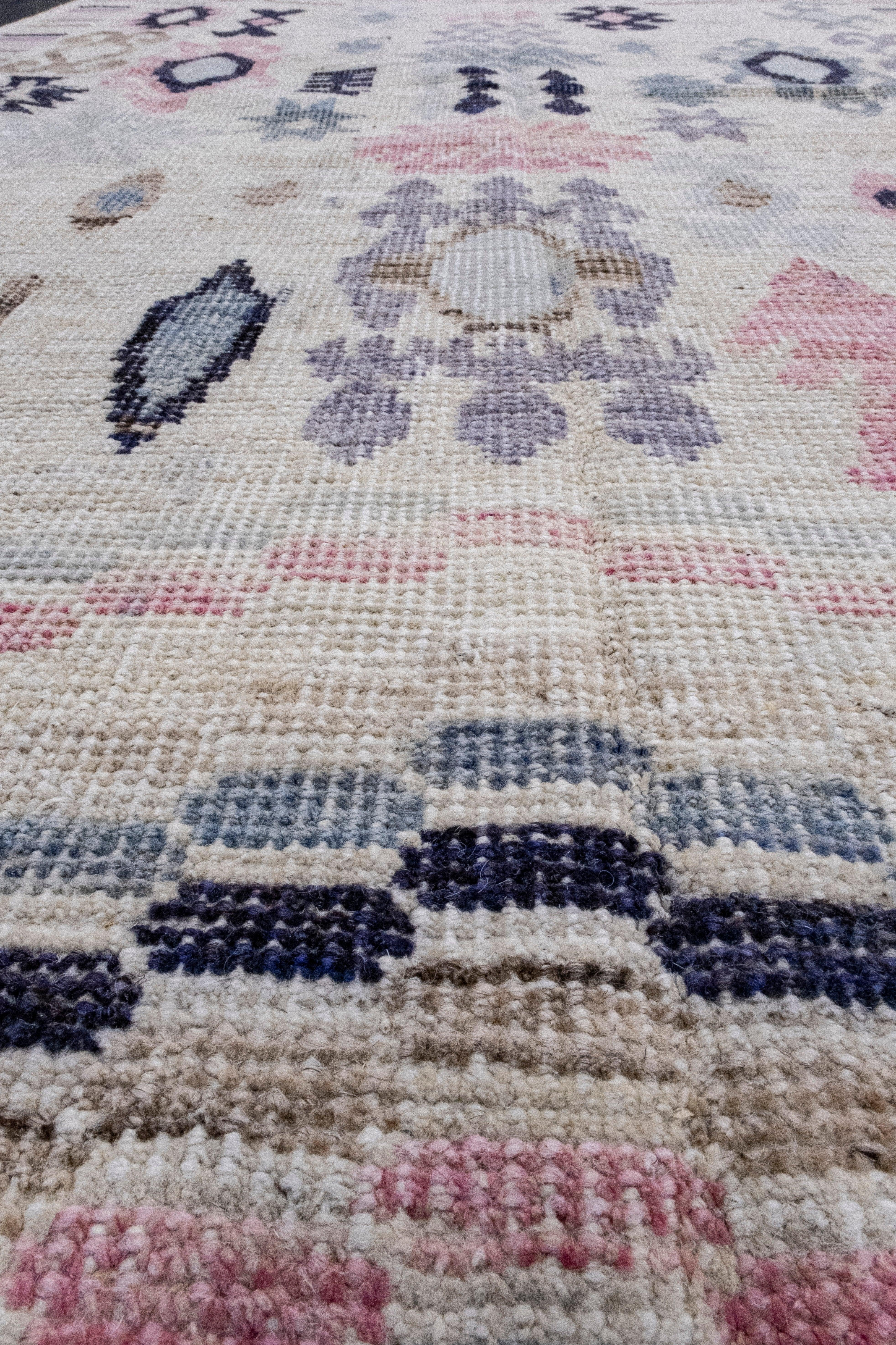 Wool Turkish Oushak Rug 4'2