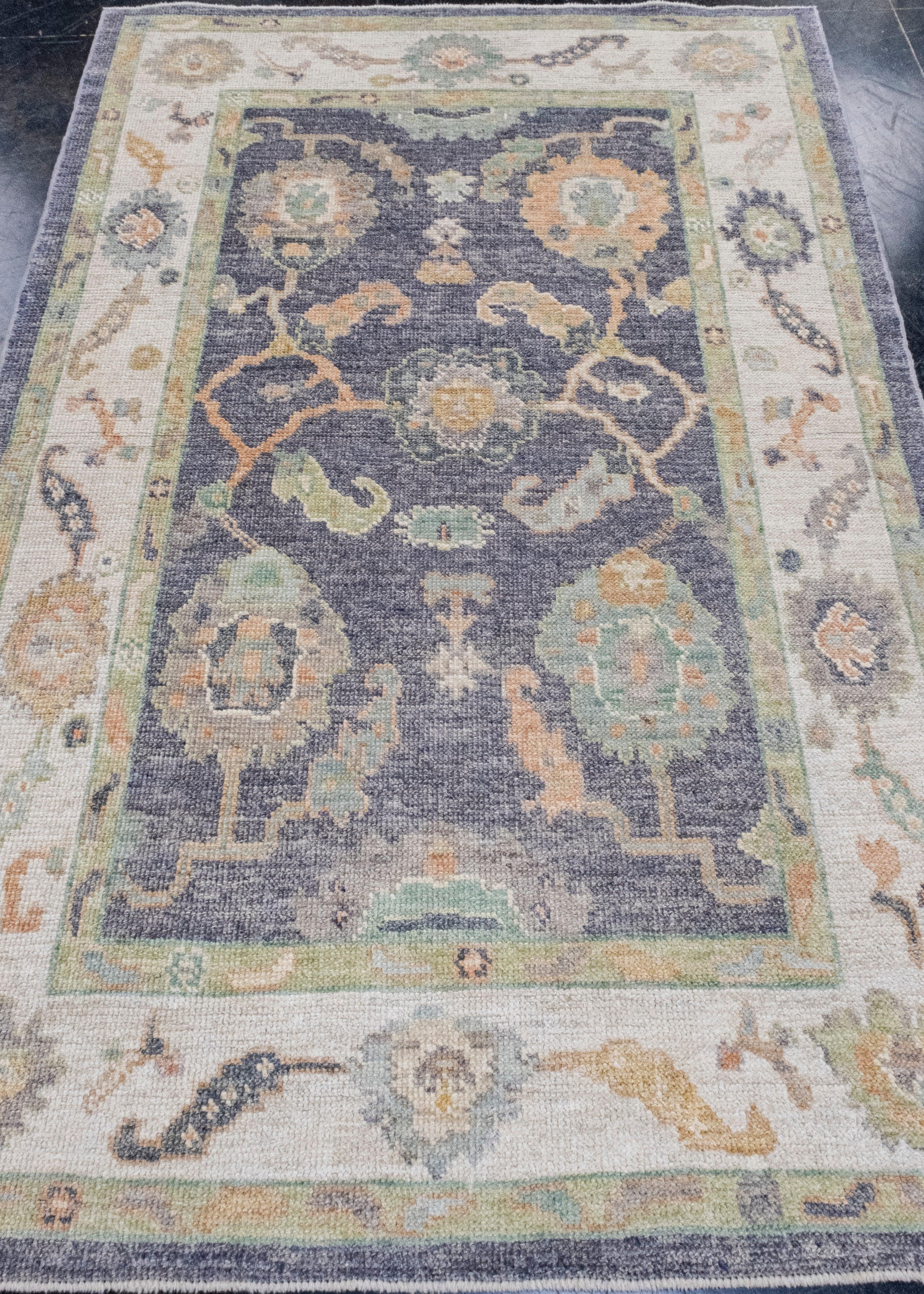 Turkish Oushak Rug 4'2