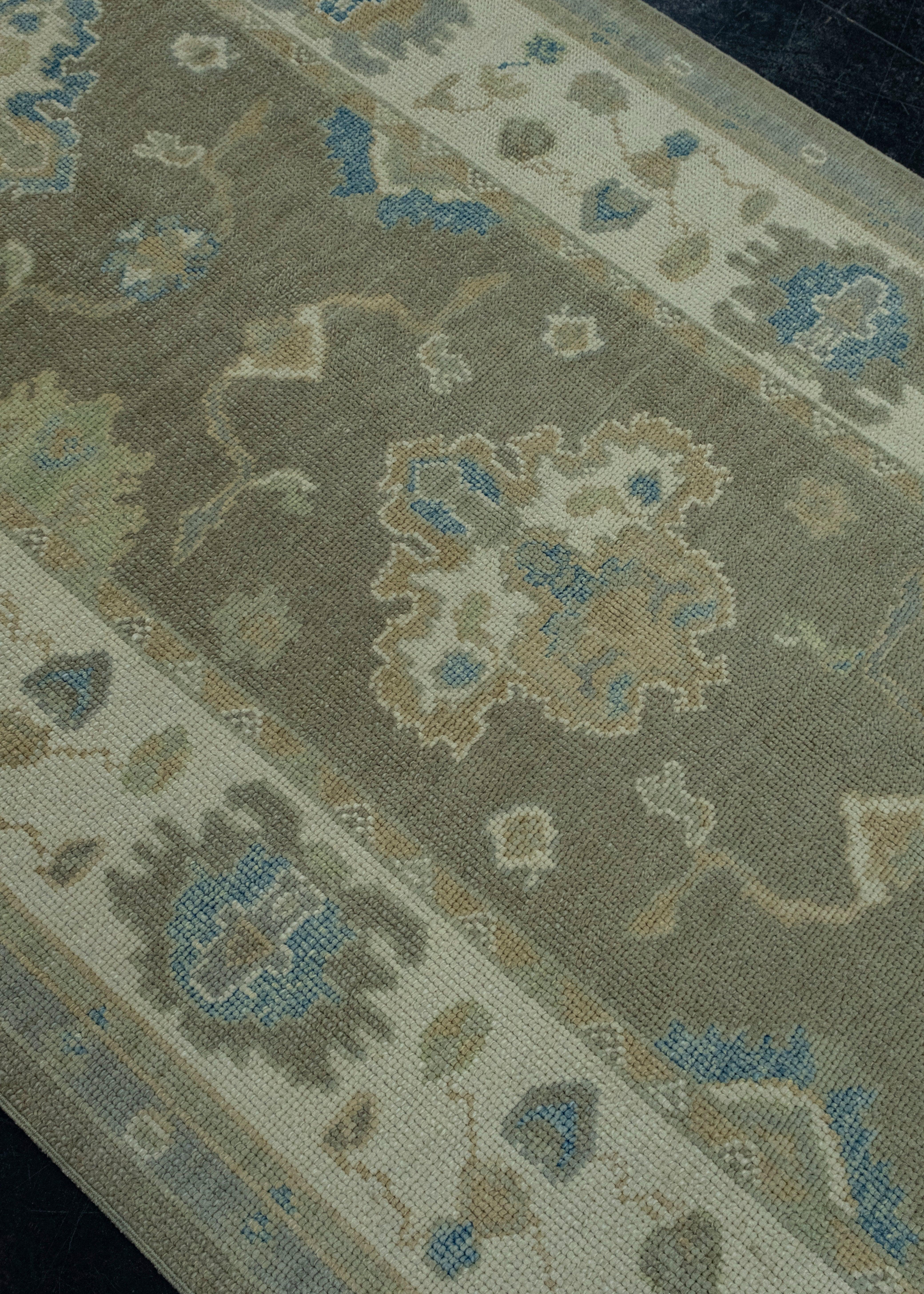 Wool Turkish Oushak Rug 4'5