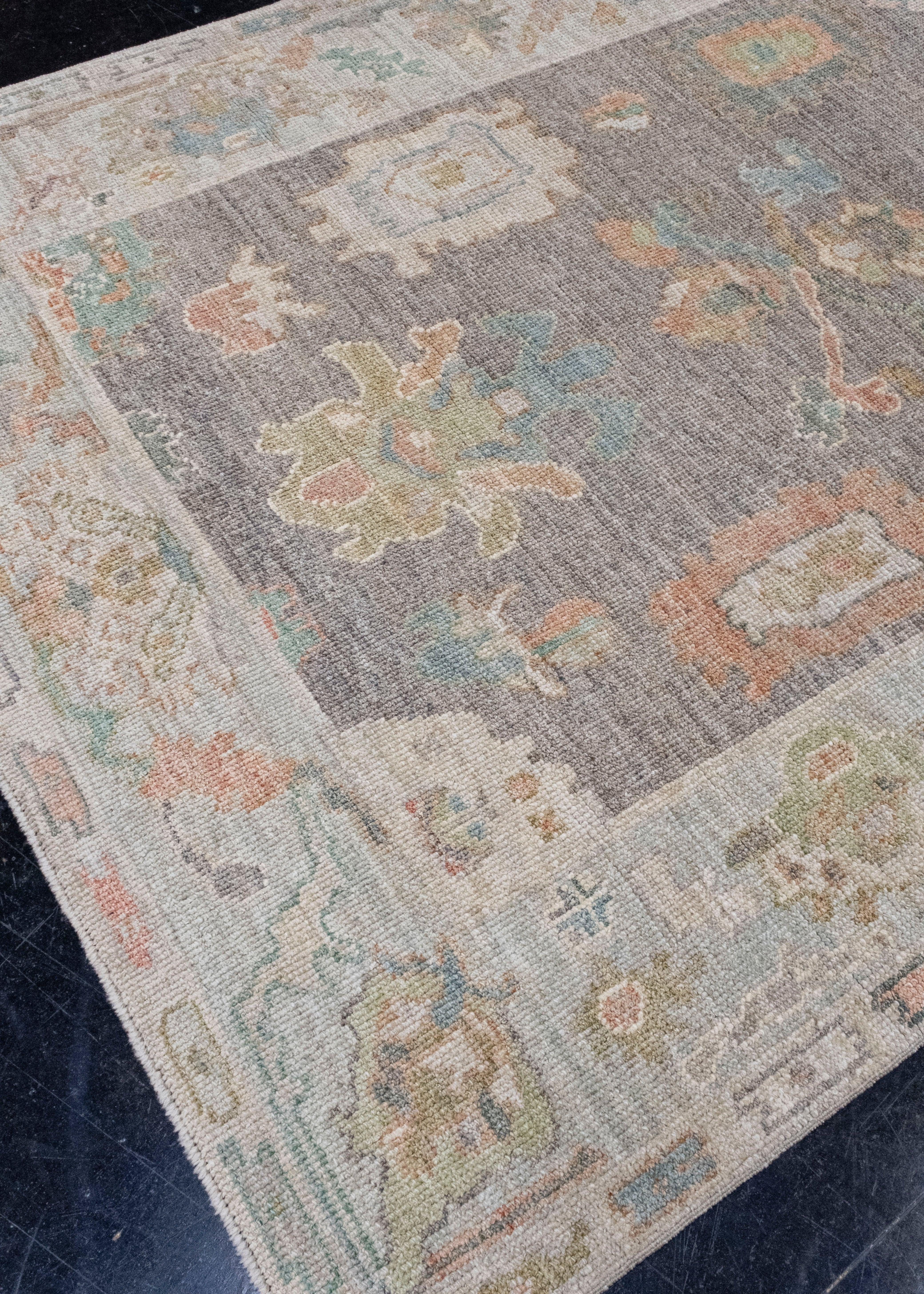 Turkish Oushak Rug 5'1
