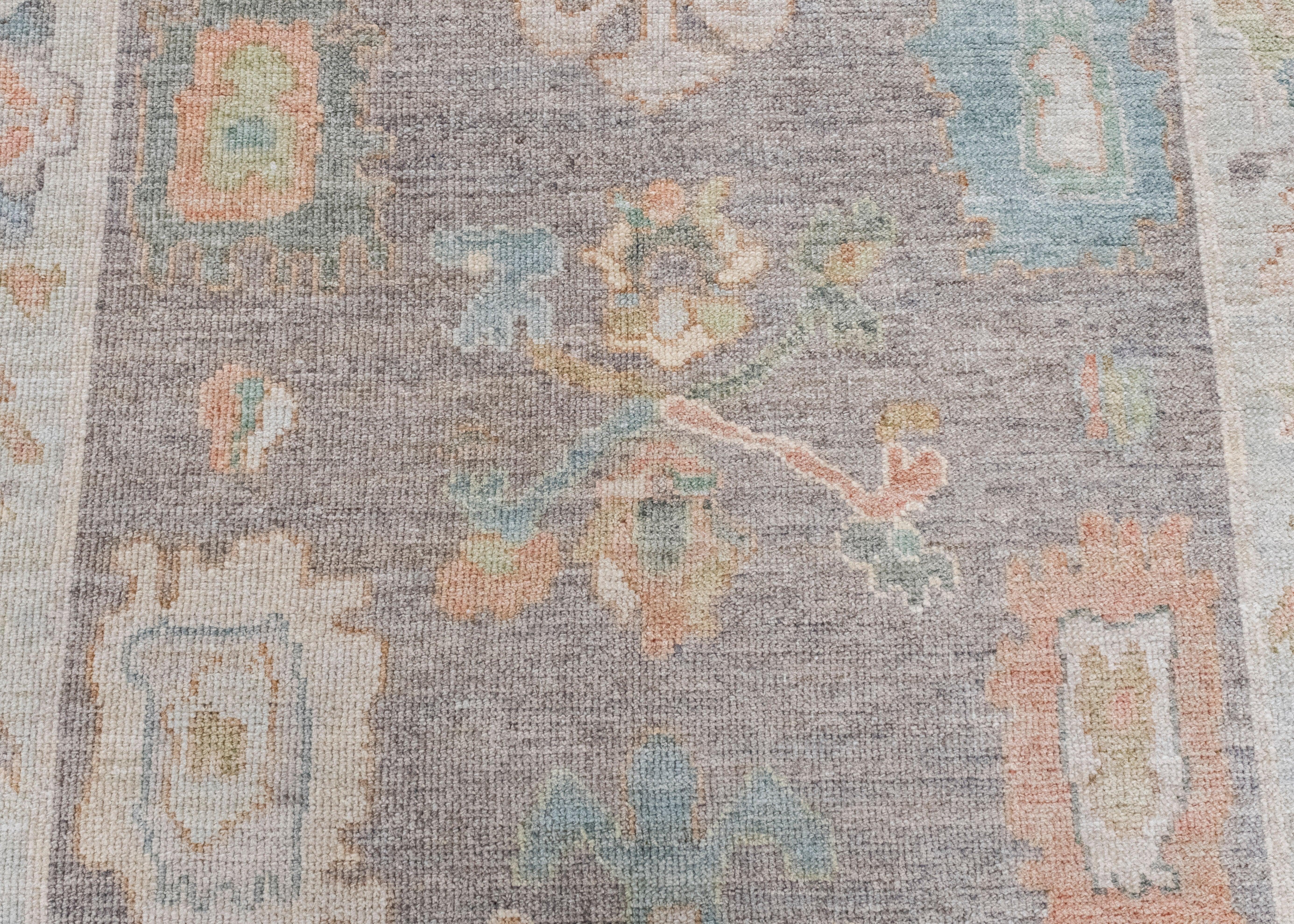 Contemporary Turkish Oushak Rug 5'1