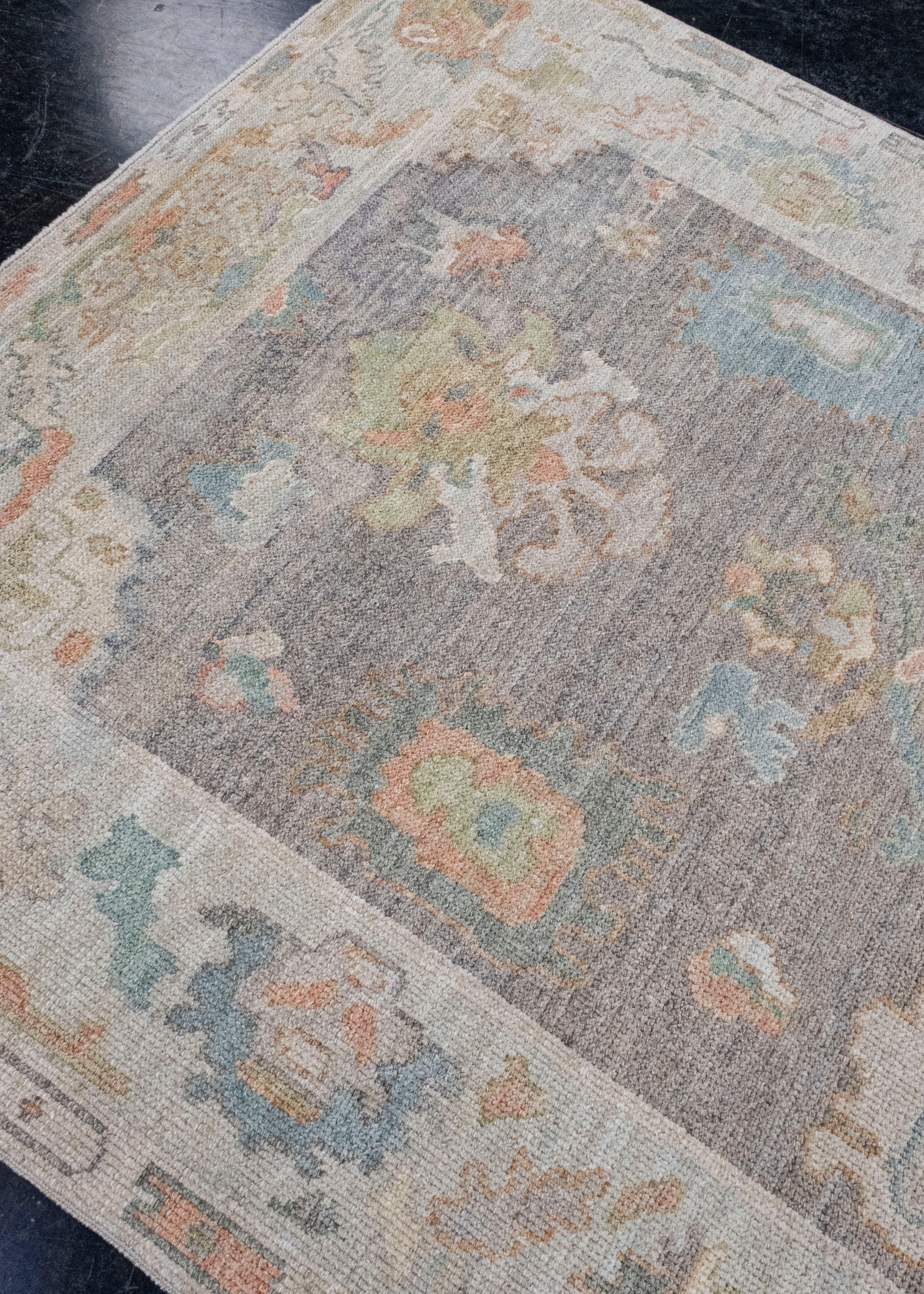 Wool Turkish Oushak Rug 5'1