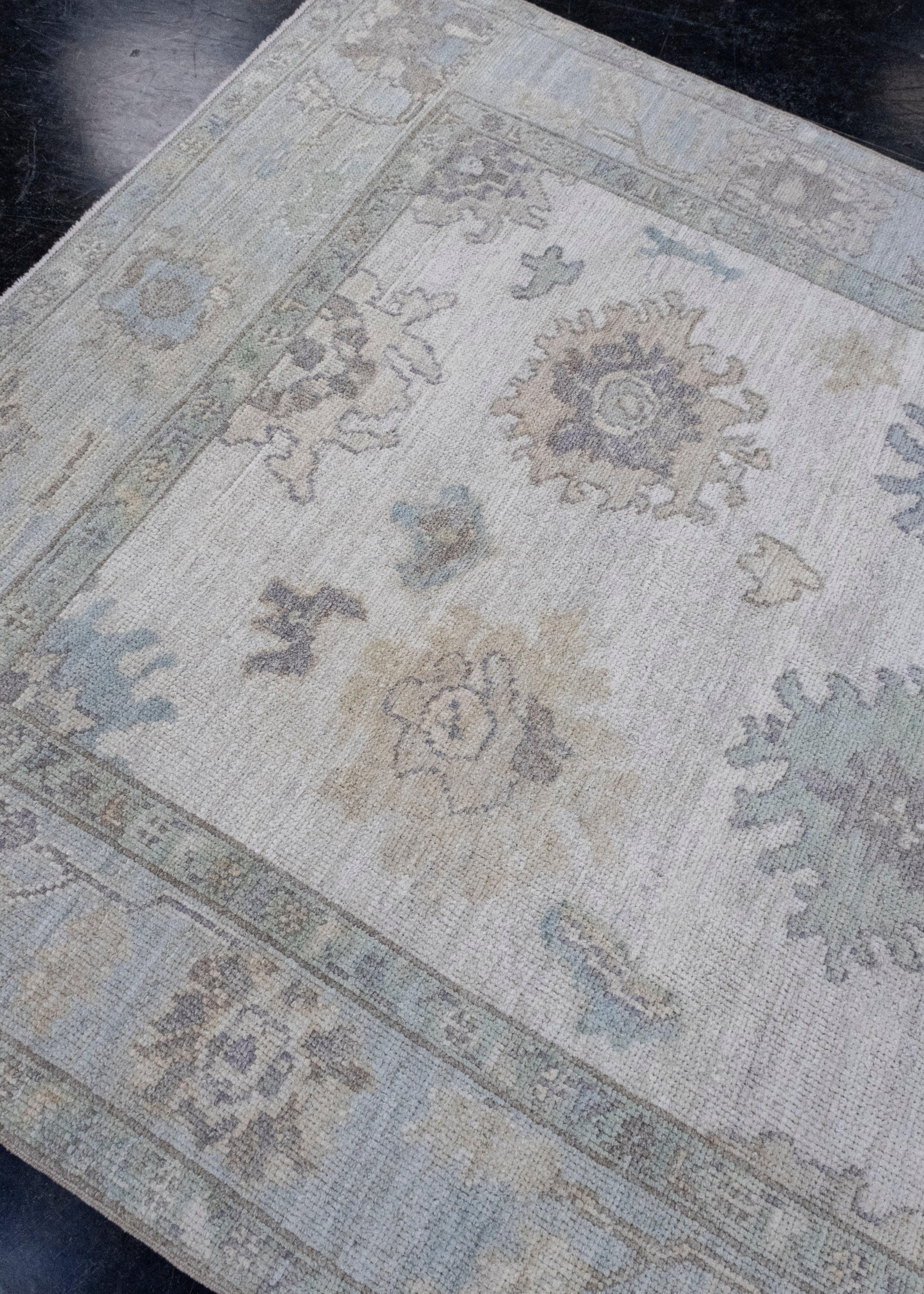 Wool Turkish Oushak Rug 5'2