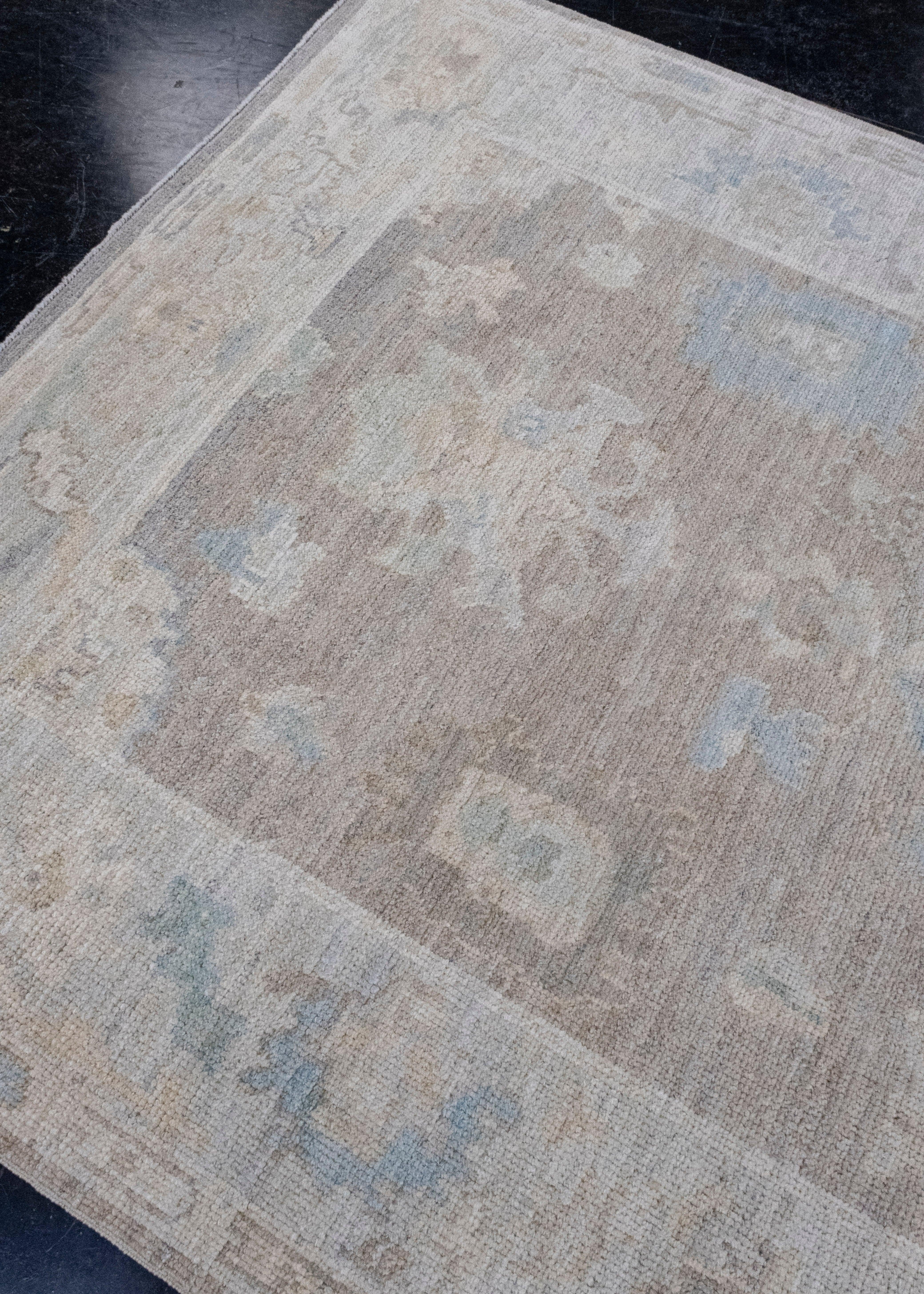 Wool Turkish Oushak Rug 5'2
