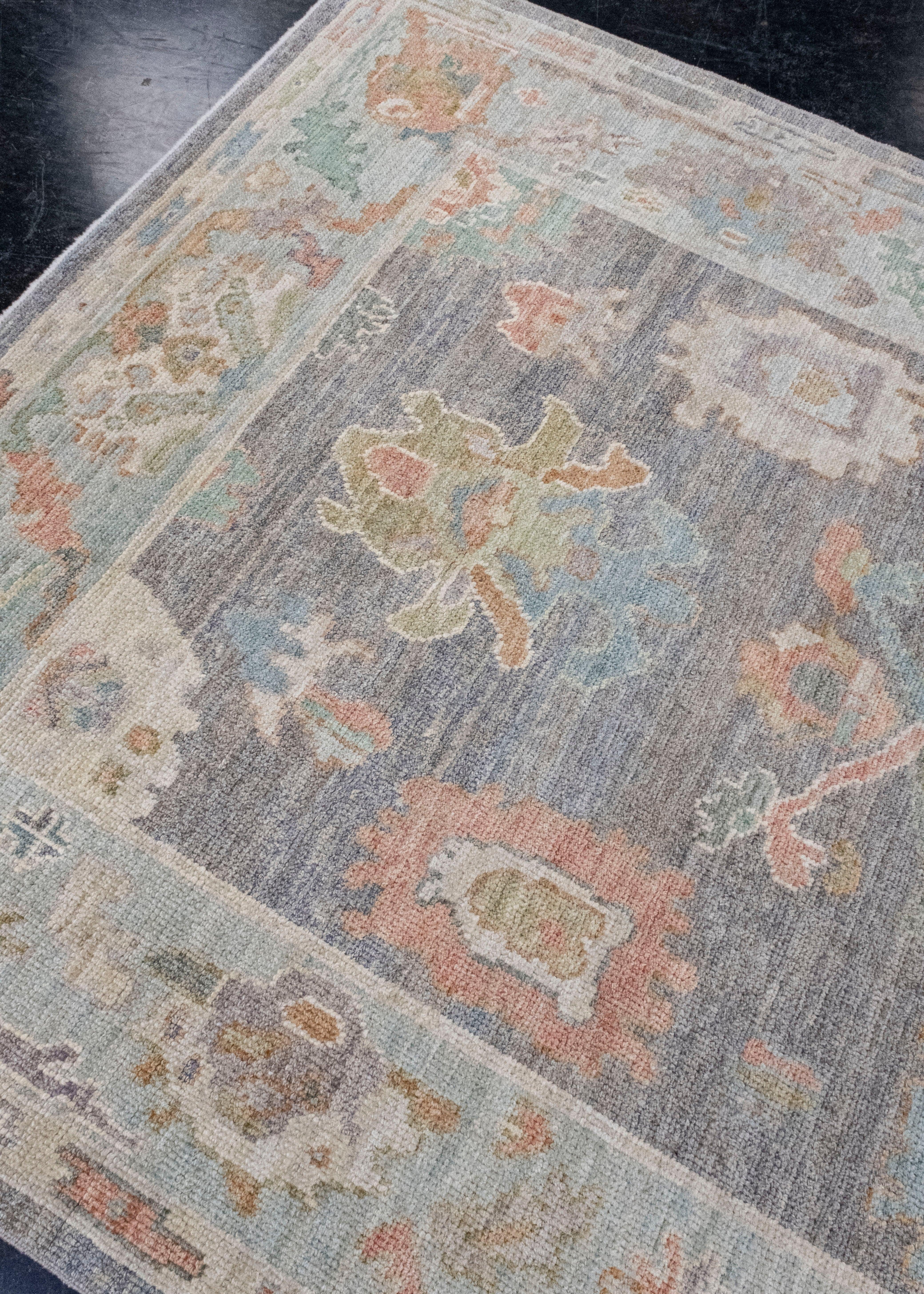 Wool Turkish Oushak Rug 5'3