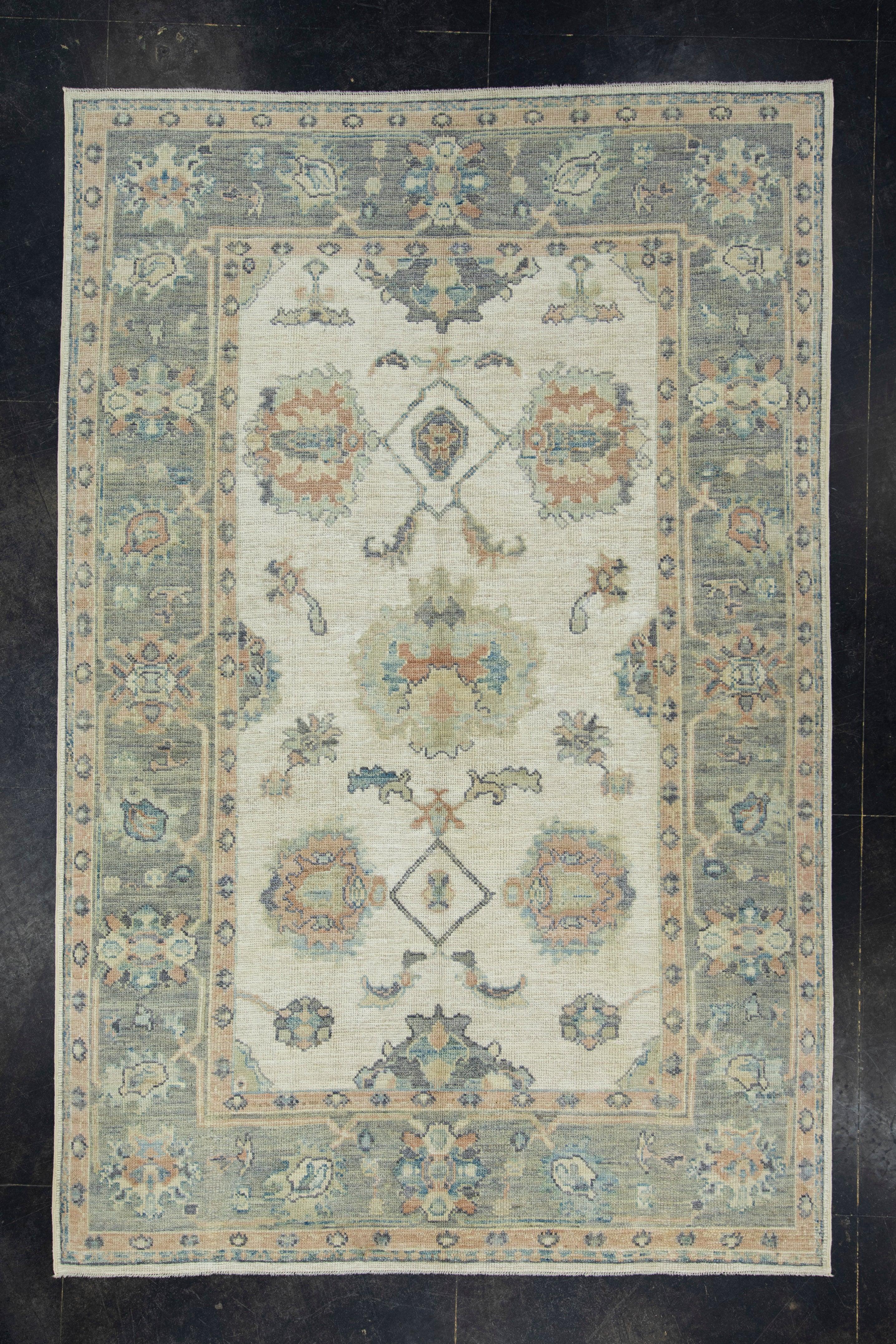 Türkischer Oushak-Teppich 6' x 9' #17900 im Angebot 2
