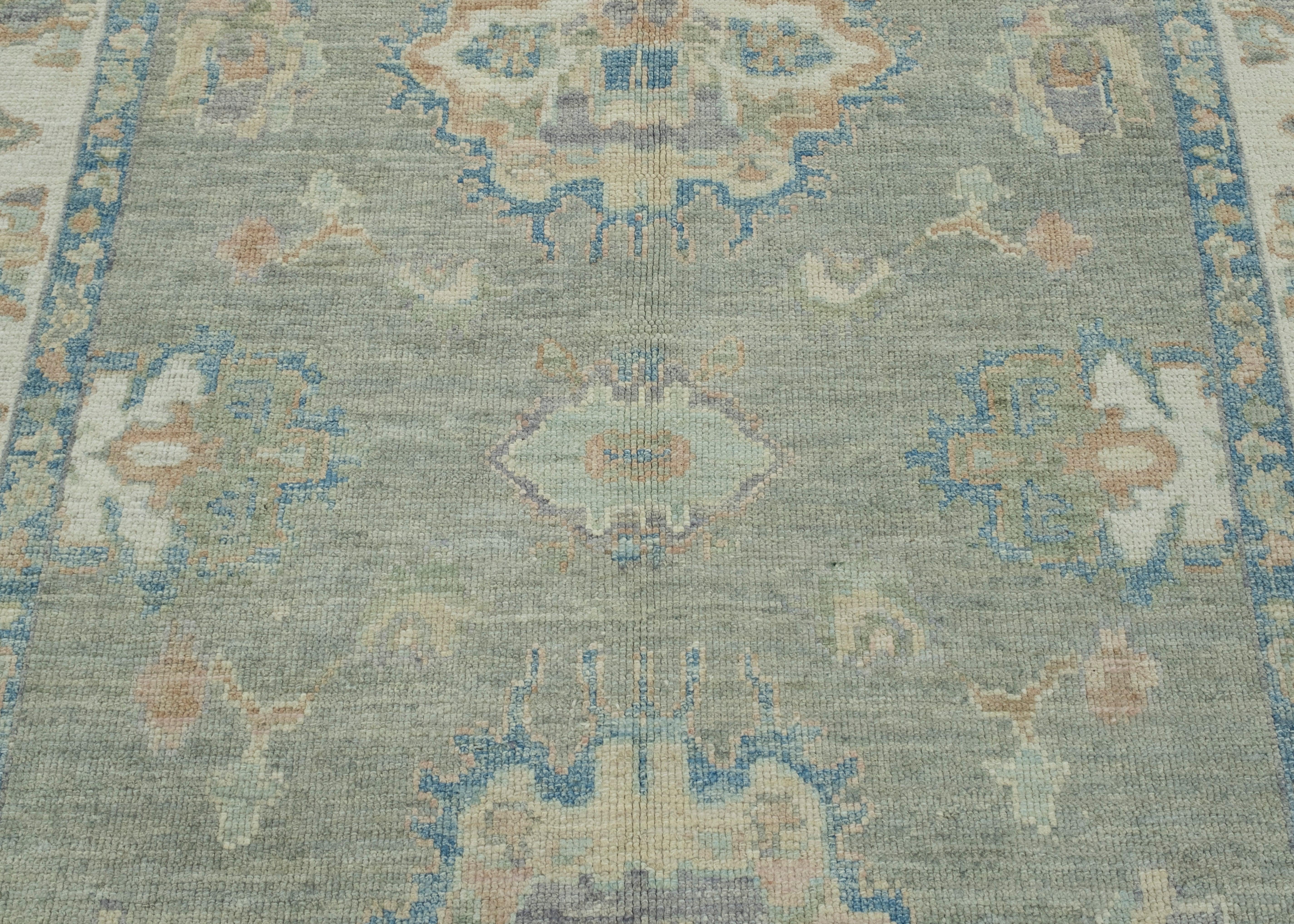 Wool Turkish Oushak Rug 6'2
