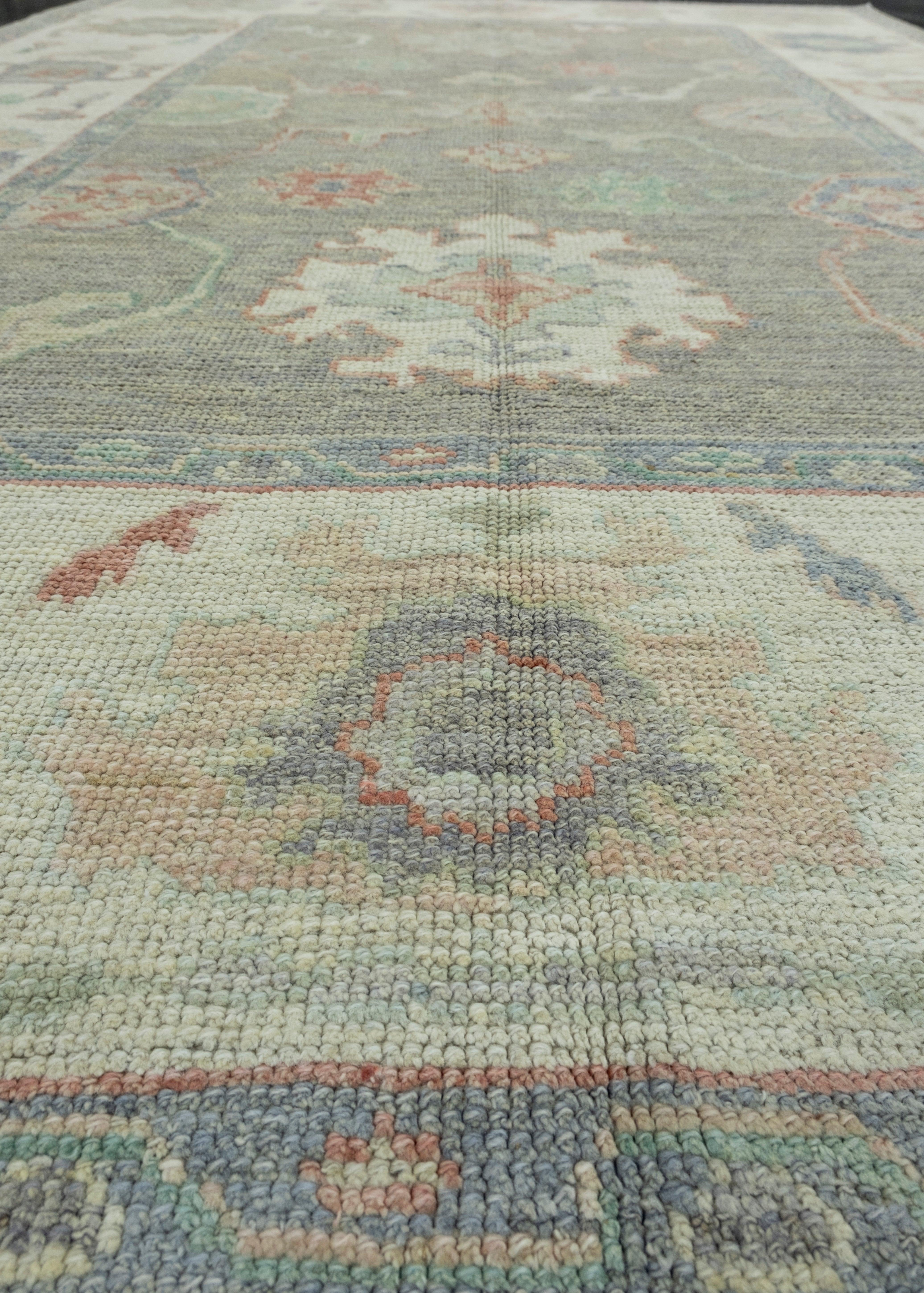 Contemporary Turkish Oushak Rug 6'2
