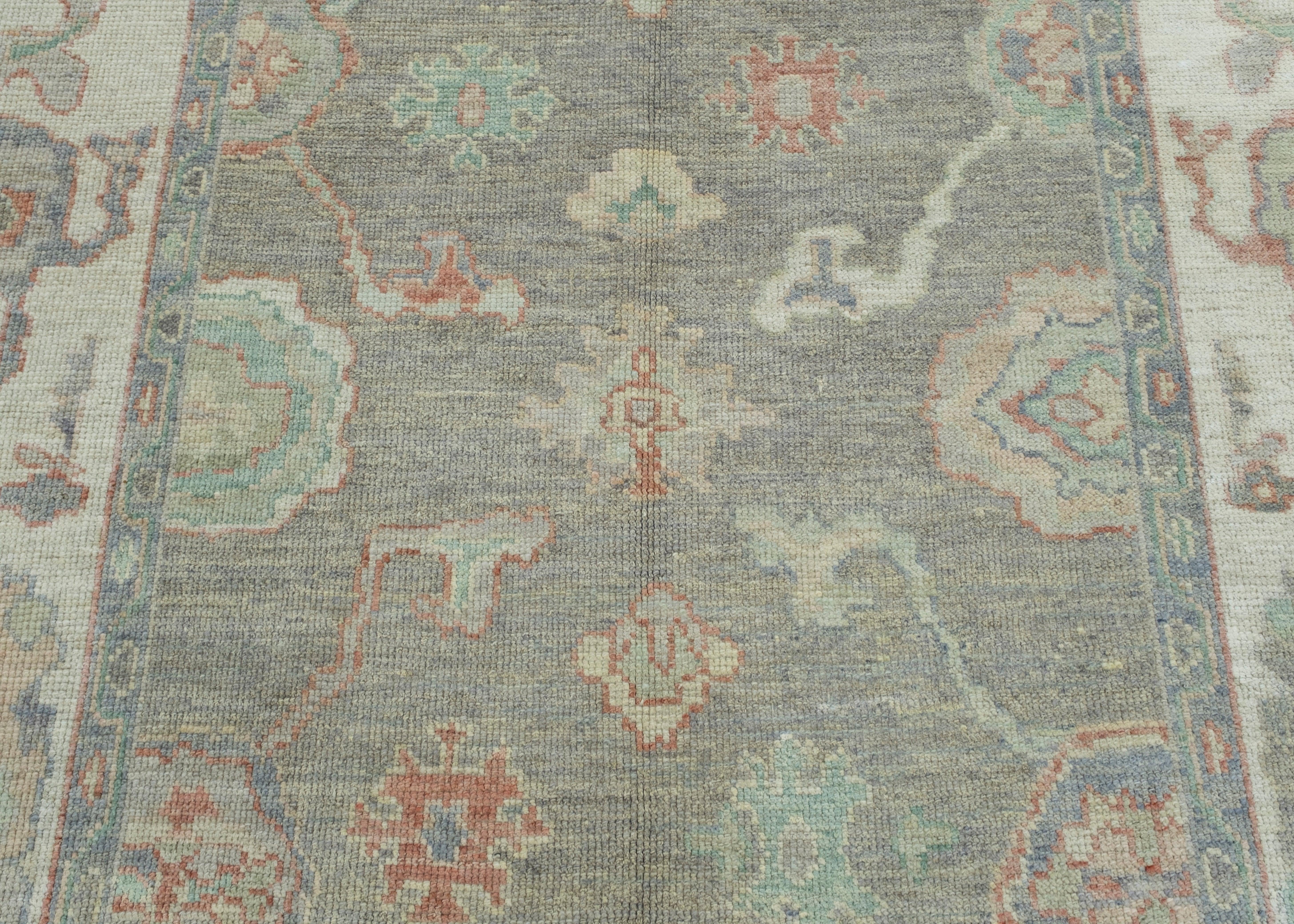 Wool Turkish Oushak Rug 6'2