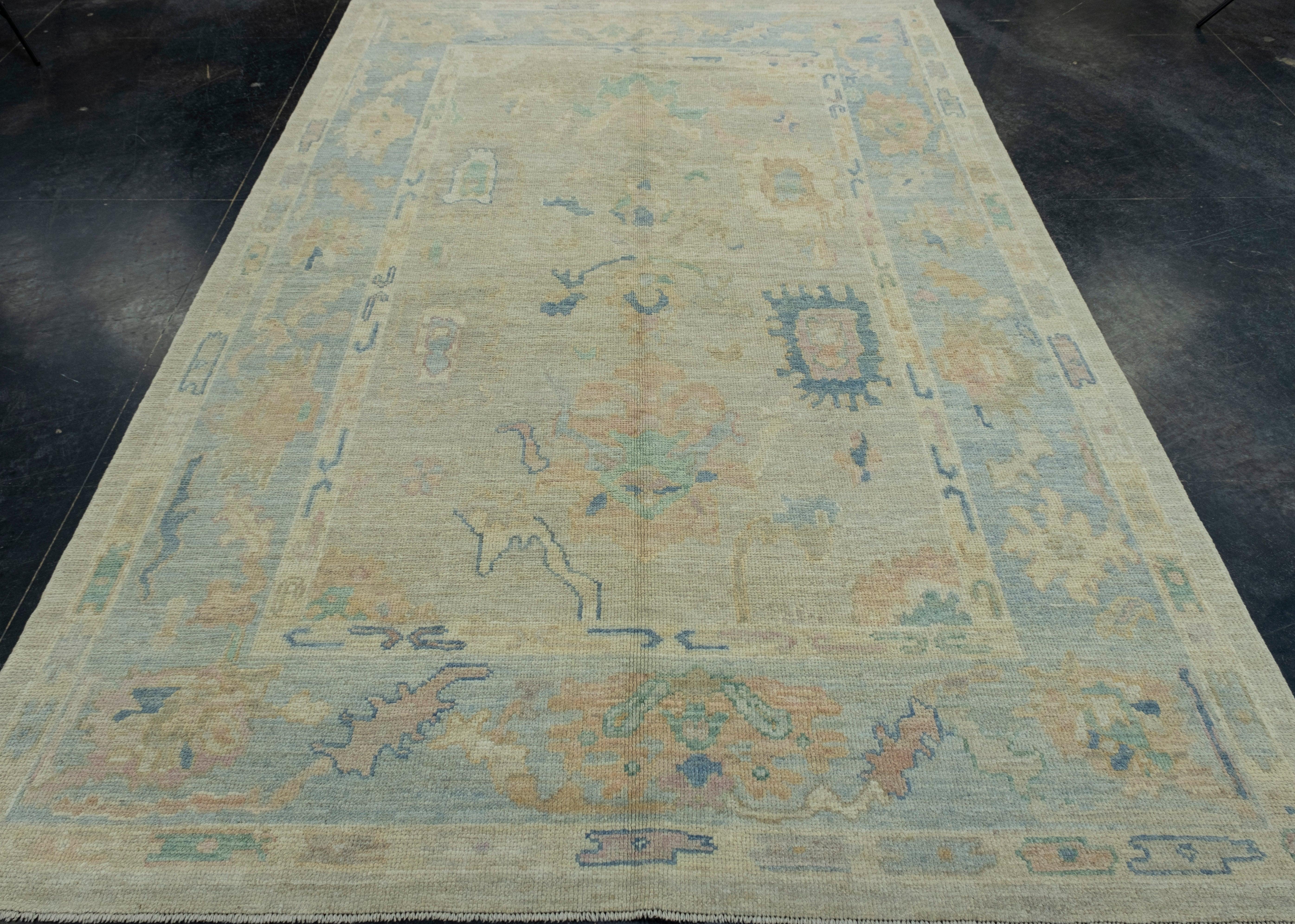 Turkish Oushak Rug 6'2