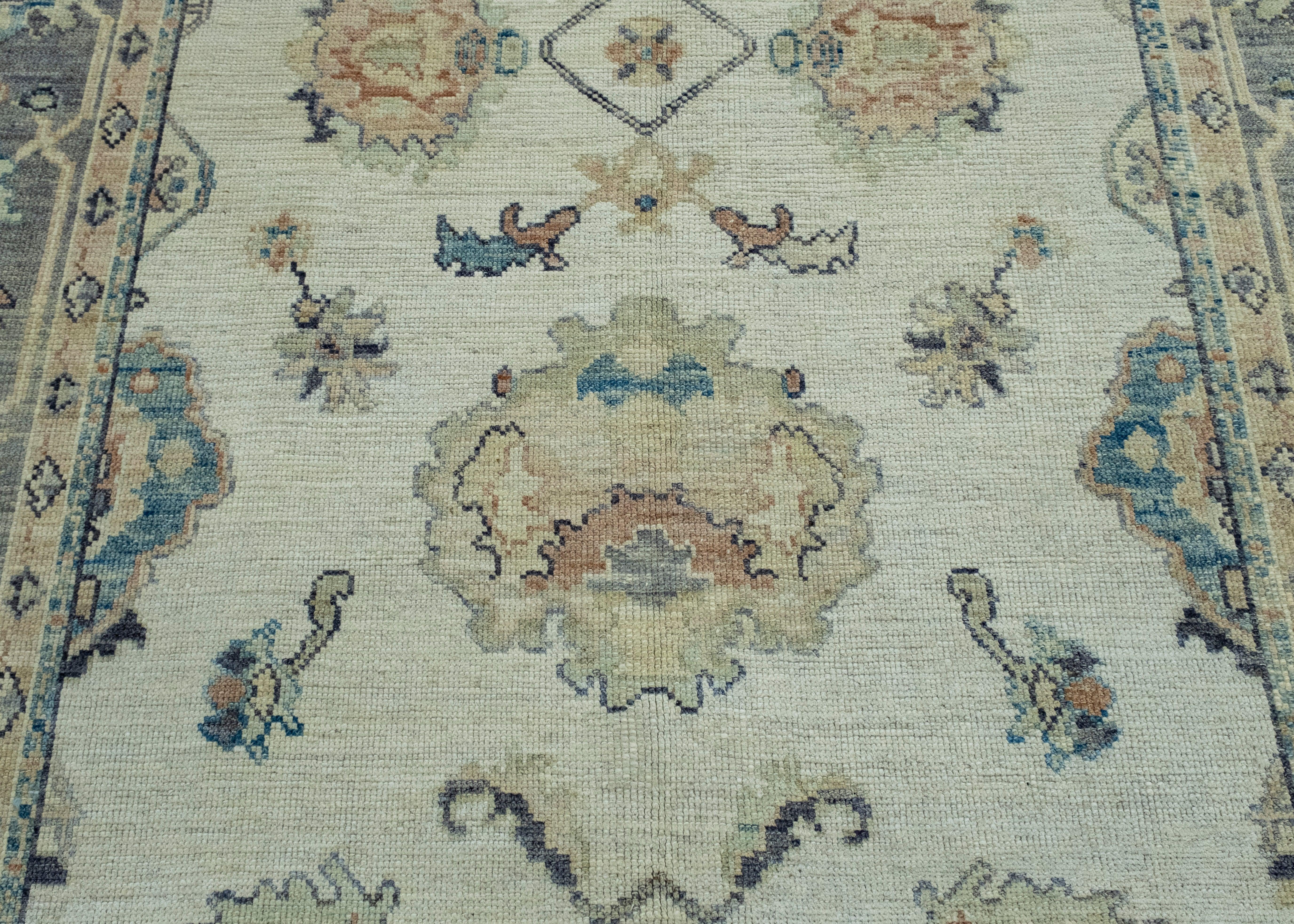 Wool Turkish Oushak Rug 6'8