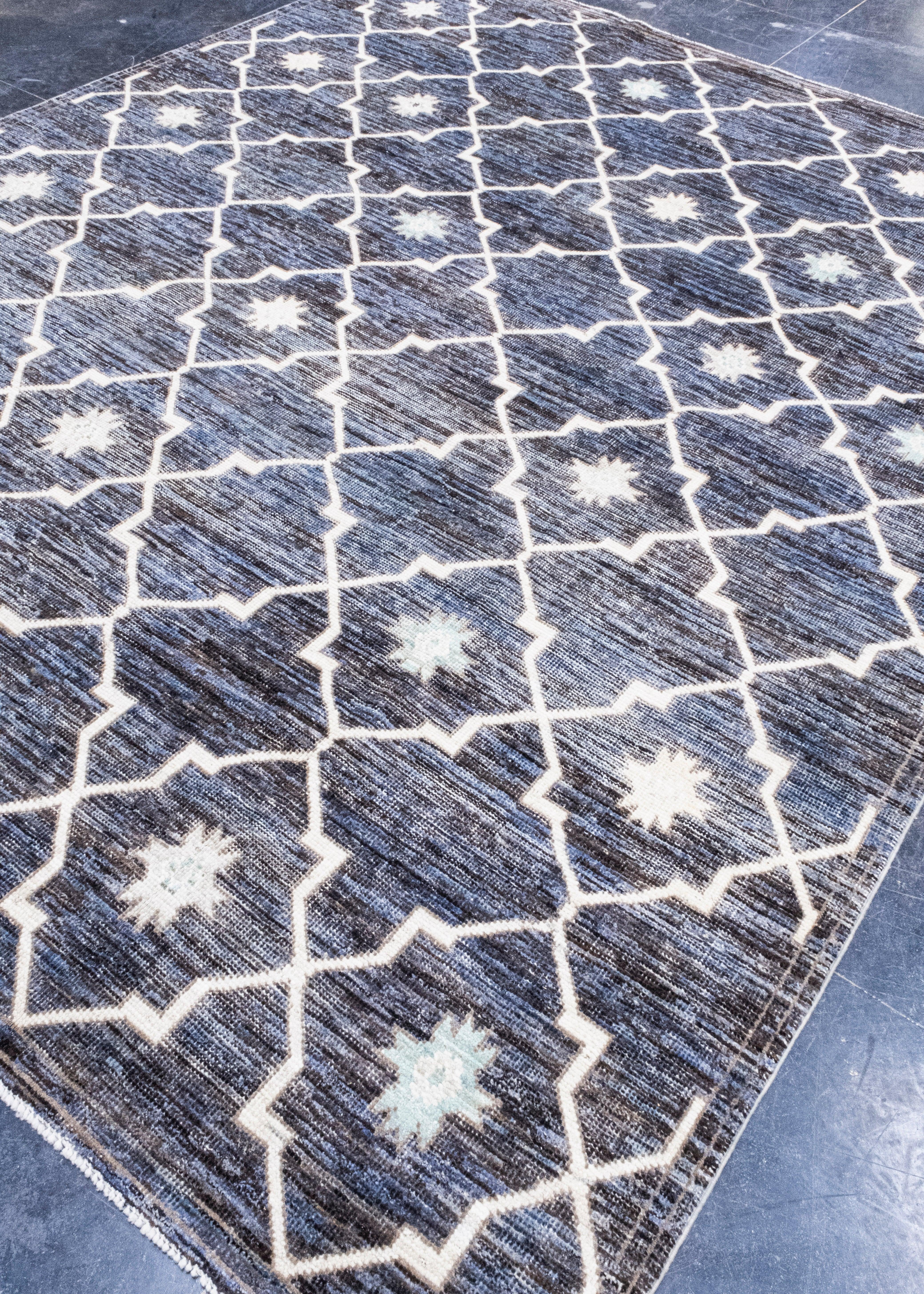 Hand-Knotted Turkish Oushak Rug 8'1