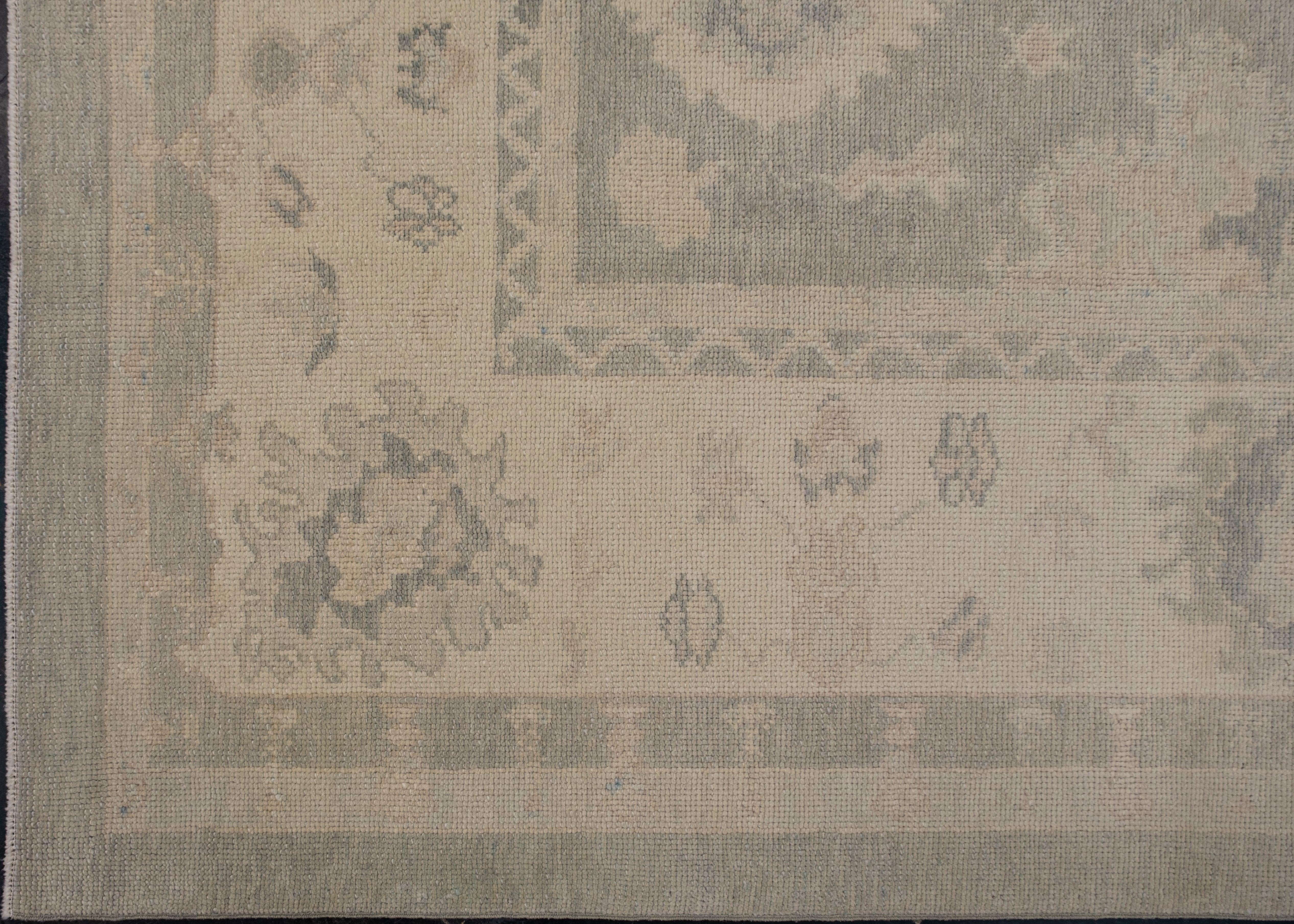 Noué à la main Tapis turc Oushak 8'10