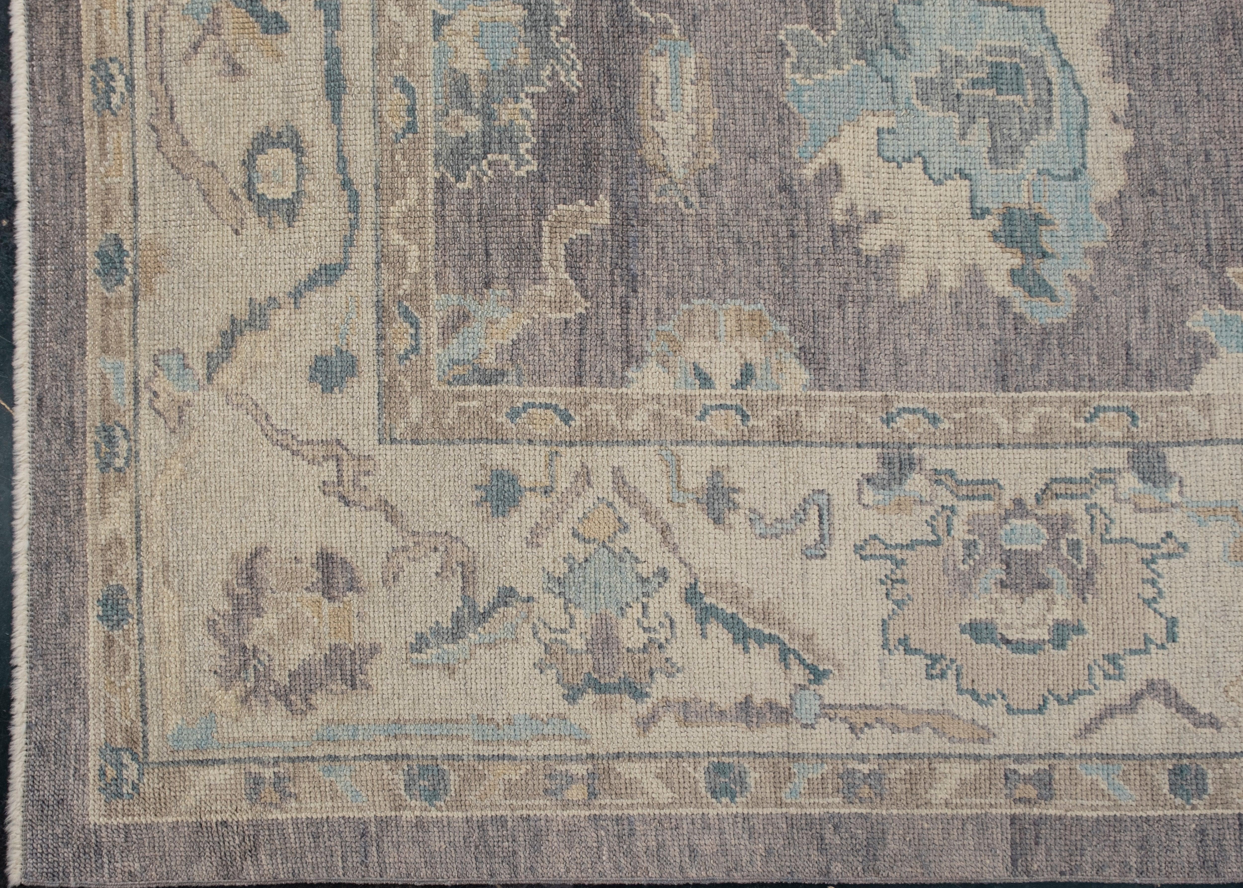 Hand-Knotted Turkish Oushak Rug 8'10