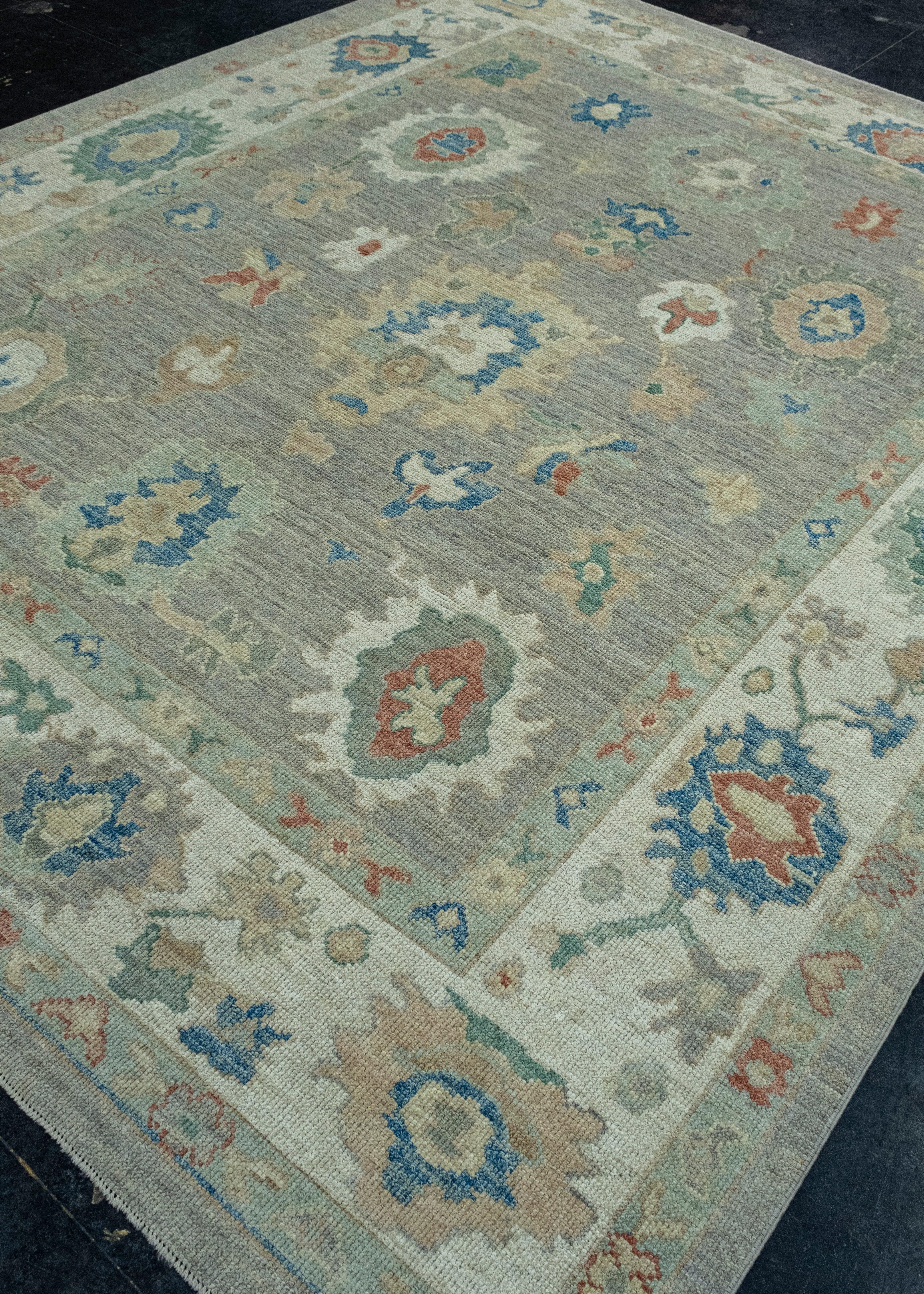 Hand-Knotted Turkish Oushak Rug 8'3