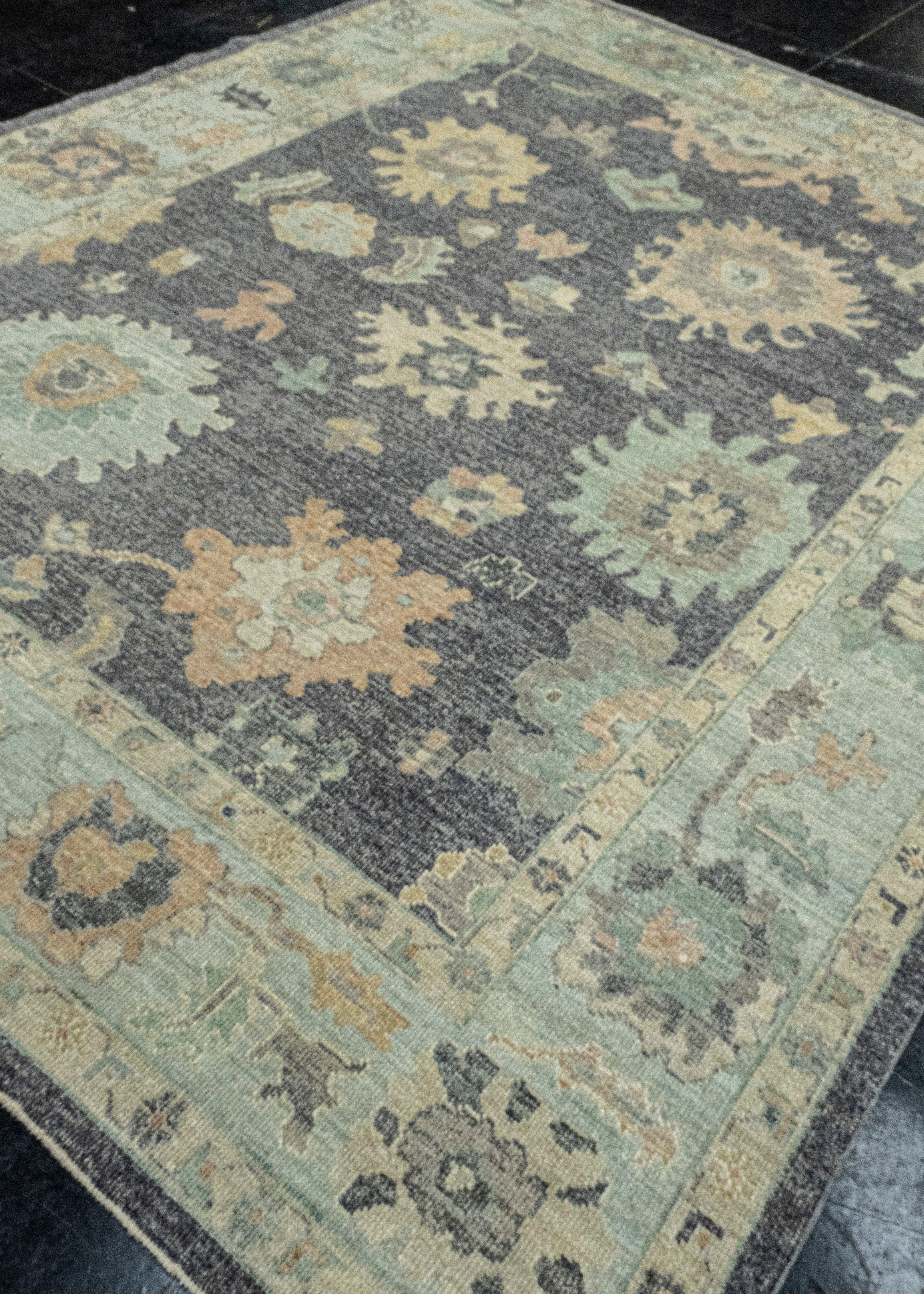 Hand-Knotted Turkish Oushak Rug 8'3