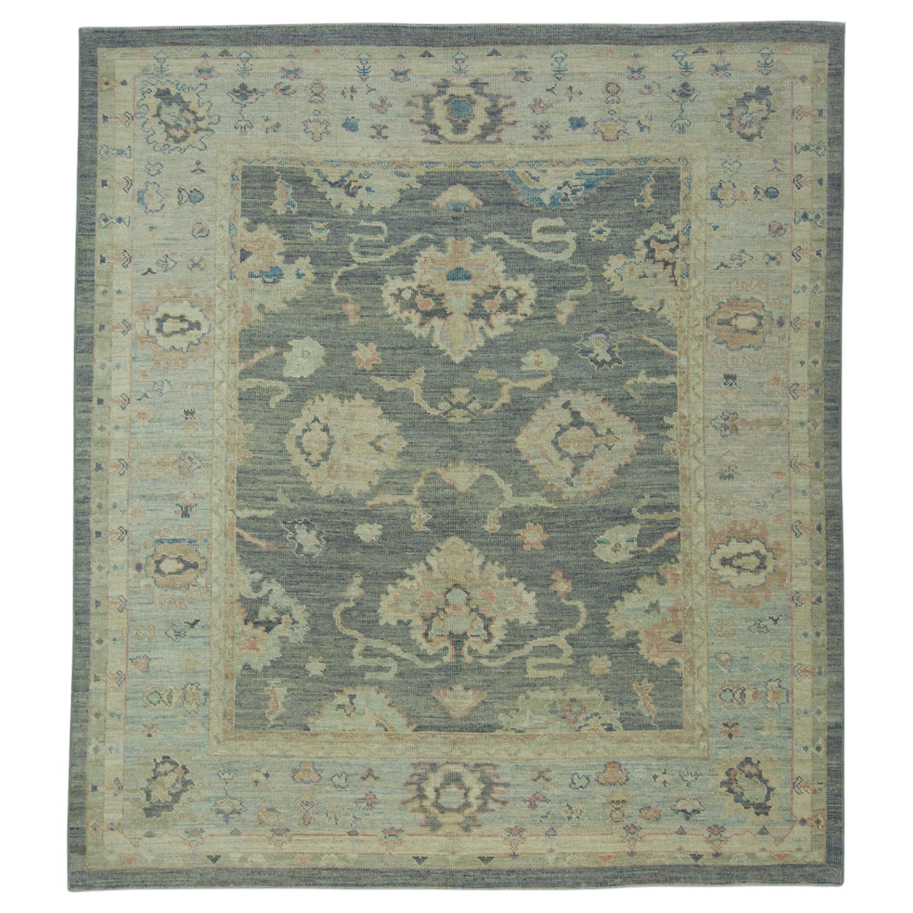 Turkish Oushak Rug 8'3" x 9'2" #17891 For Sale