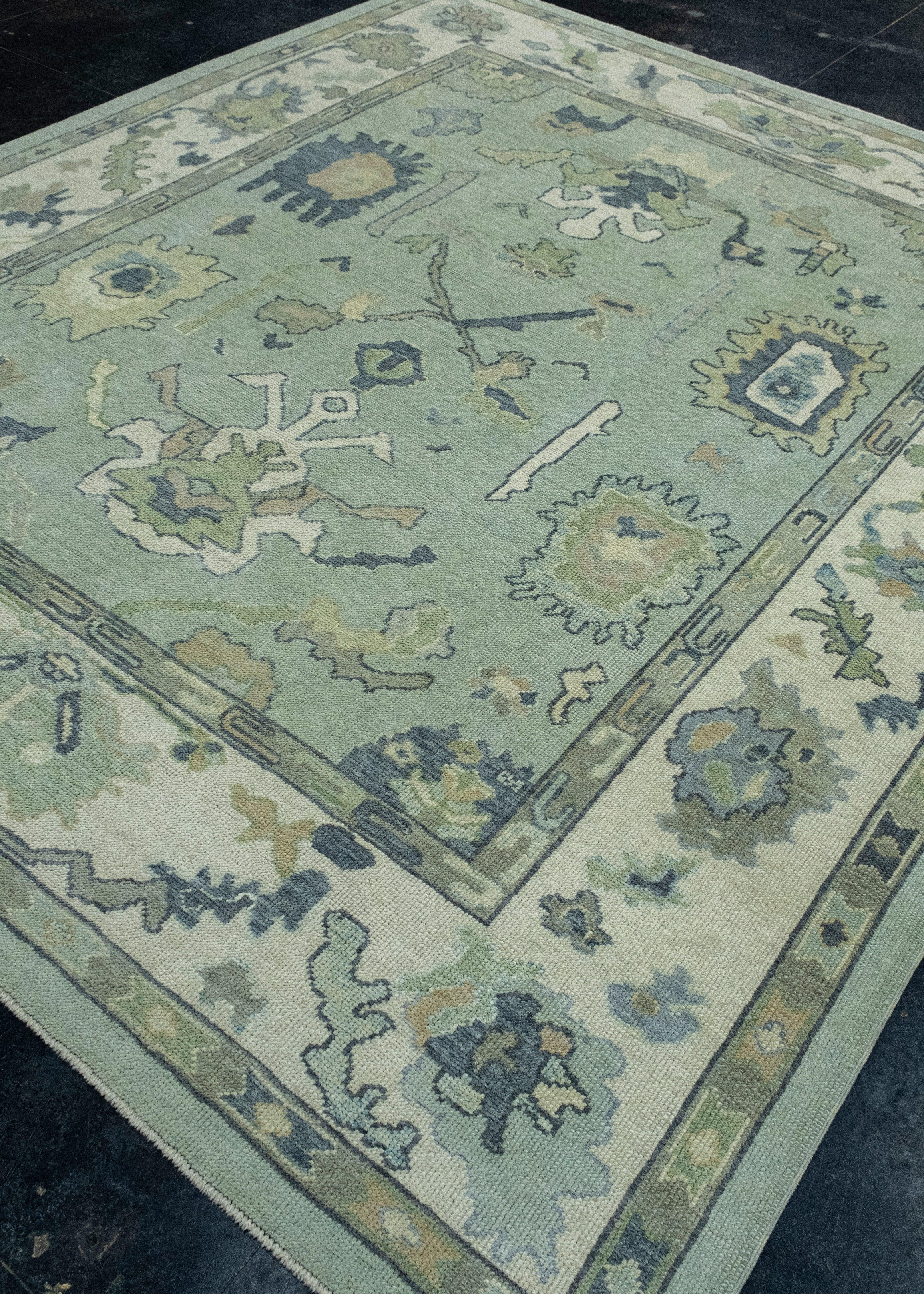 Hand-Knotted Turkish Oushak Rug 8'3