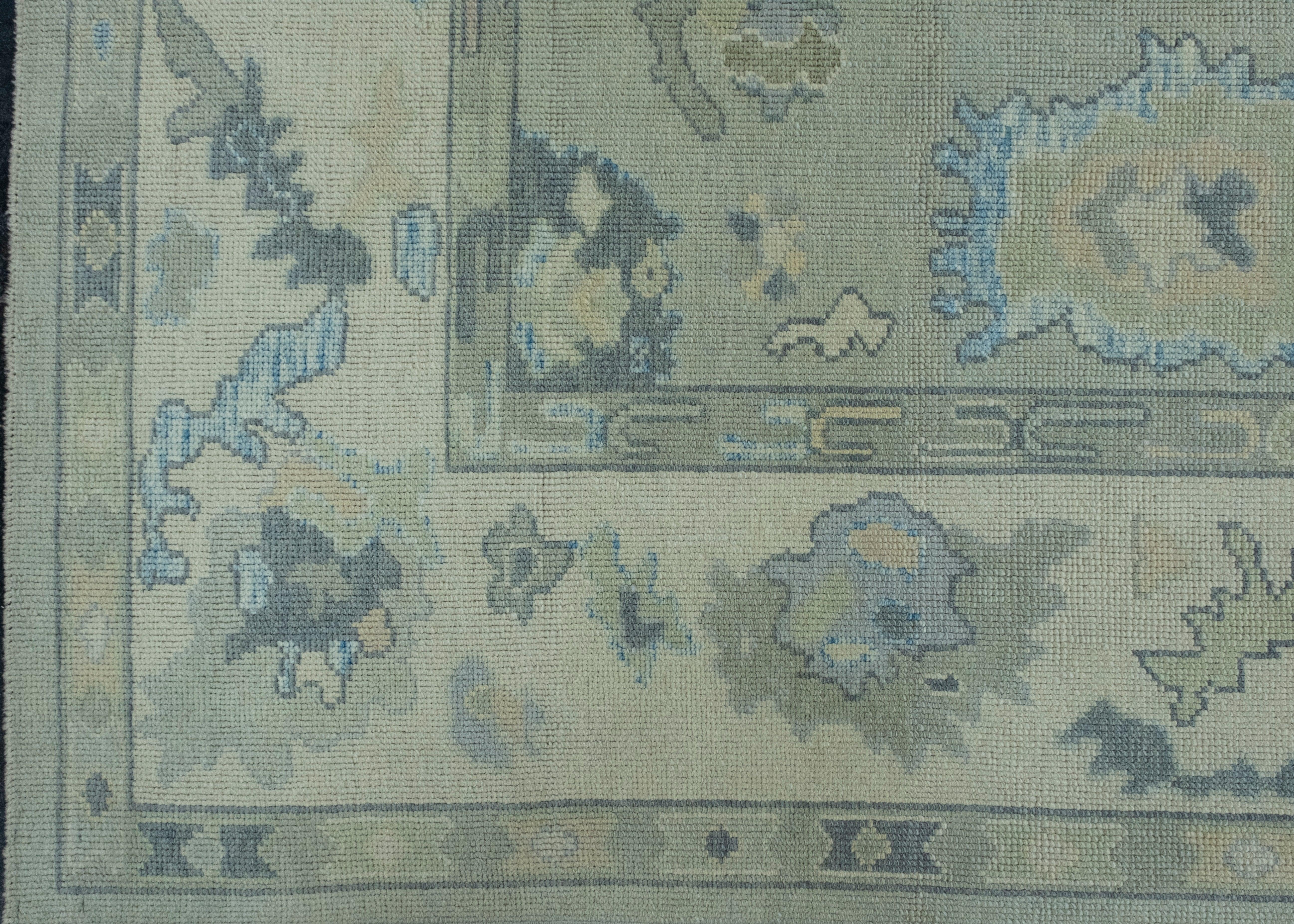 Noué à la main Tapis turc Oushak 8'6